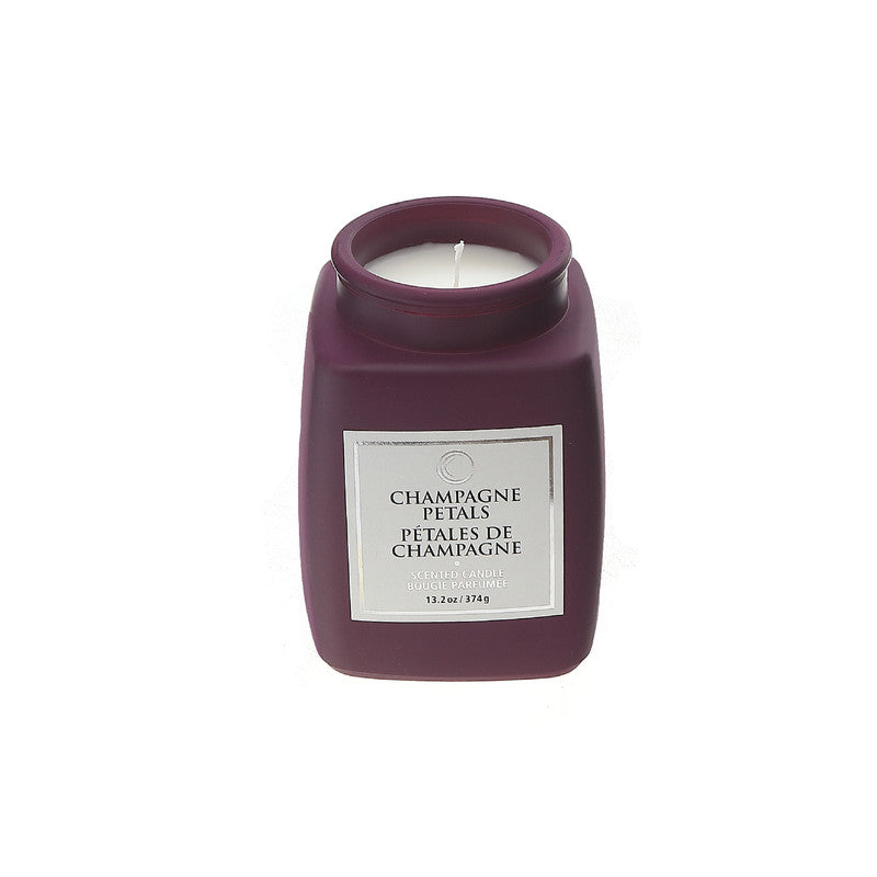 13.2 Oz Luxe Scented Square Candle With Lid (Champagne Petals) - Set of 2