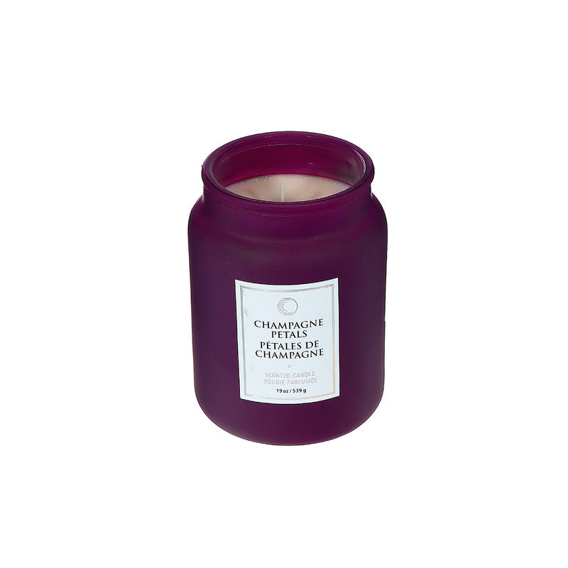 19 Oz Luxe Scented Candle With Glass Lid (Champagne Petals) - Set of 2