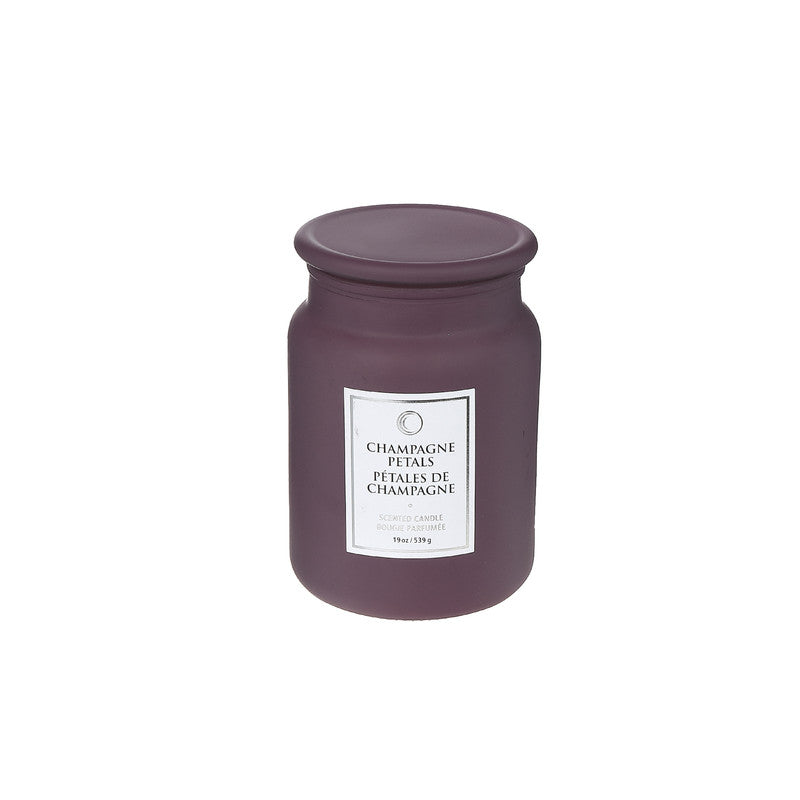 19oz Champagne Petals Luxe Scented Candle With Glass Lid Set of 2