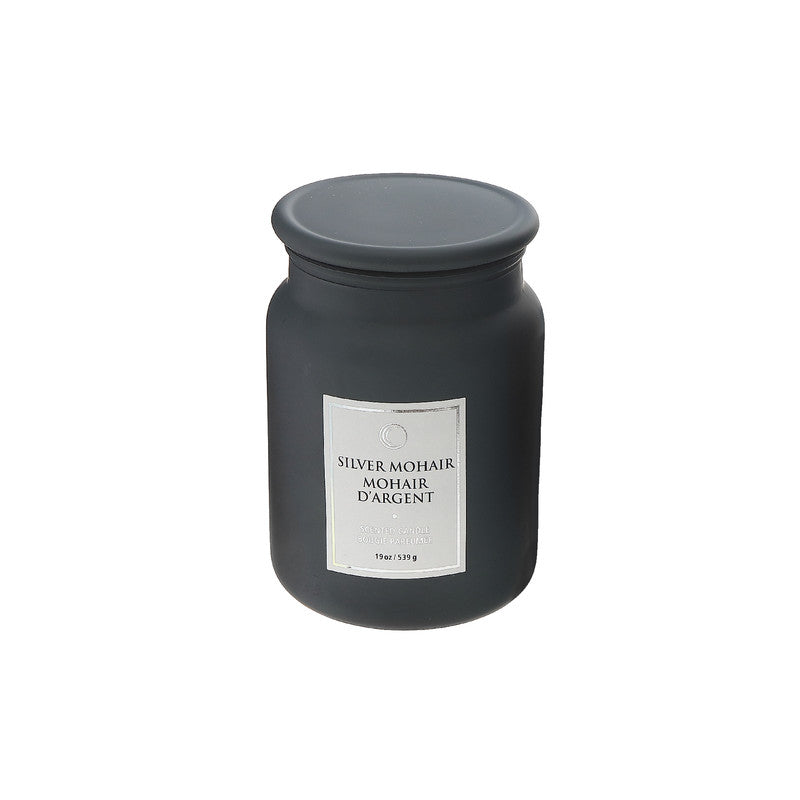 19oz Silver Mohair Luxe Scented Candle With Glass Lid Set of 2