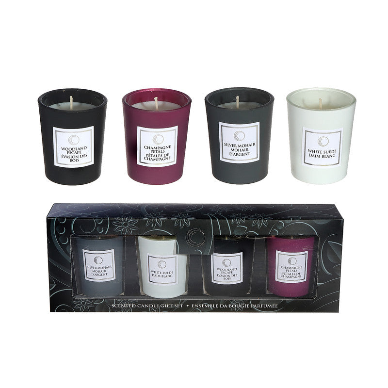 4-Pack 2.5oz Luxe Scented Glass Candle Gift Set