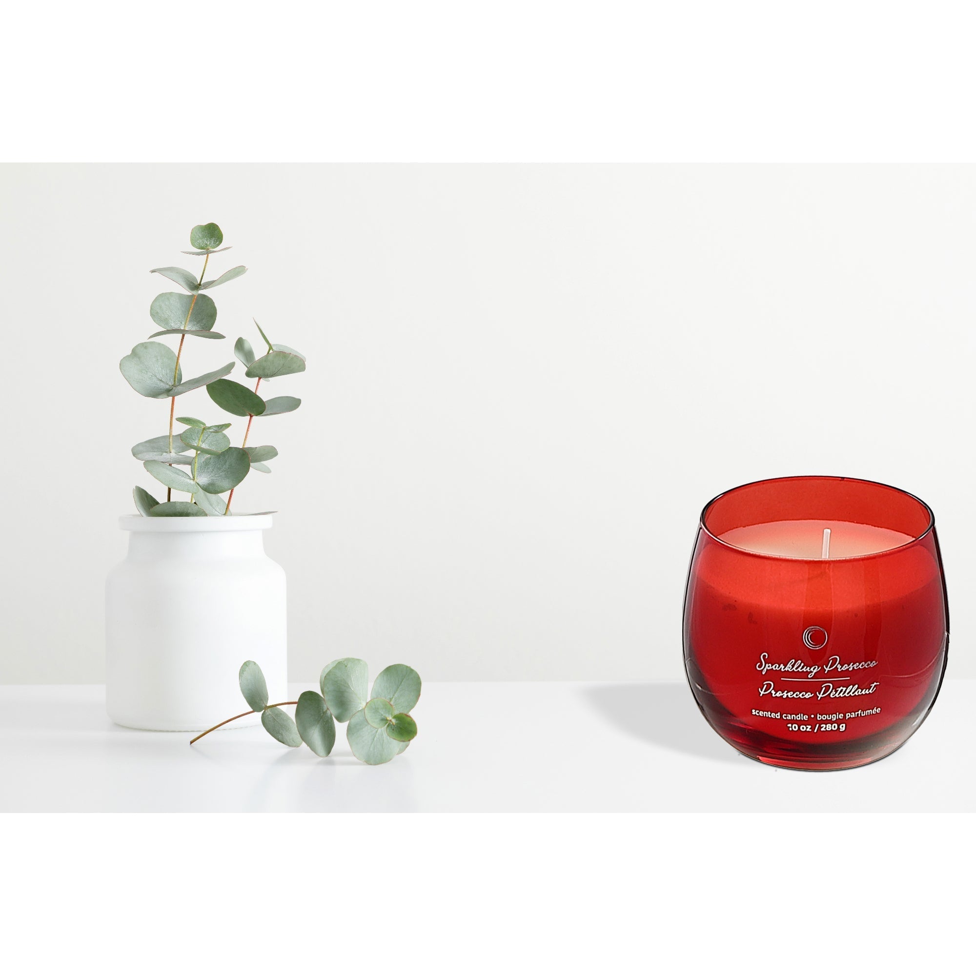 10 Oz High Gloss Curved Candle Sparkling Prosecco, Decorative Candle, Home Accent