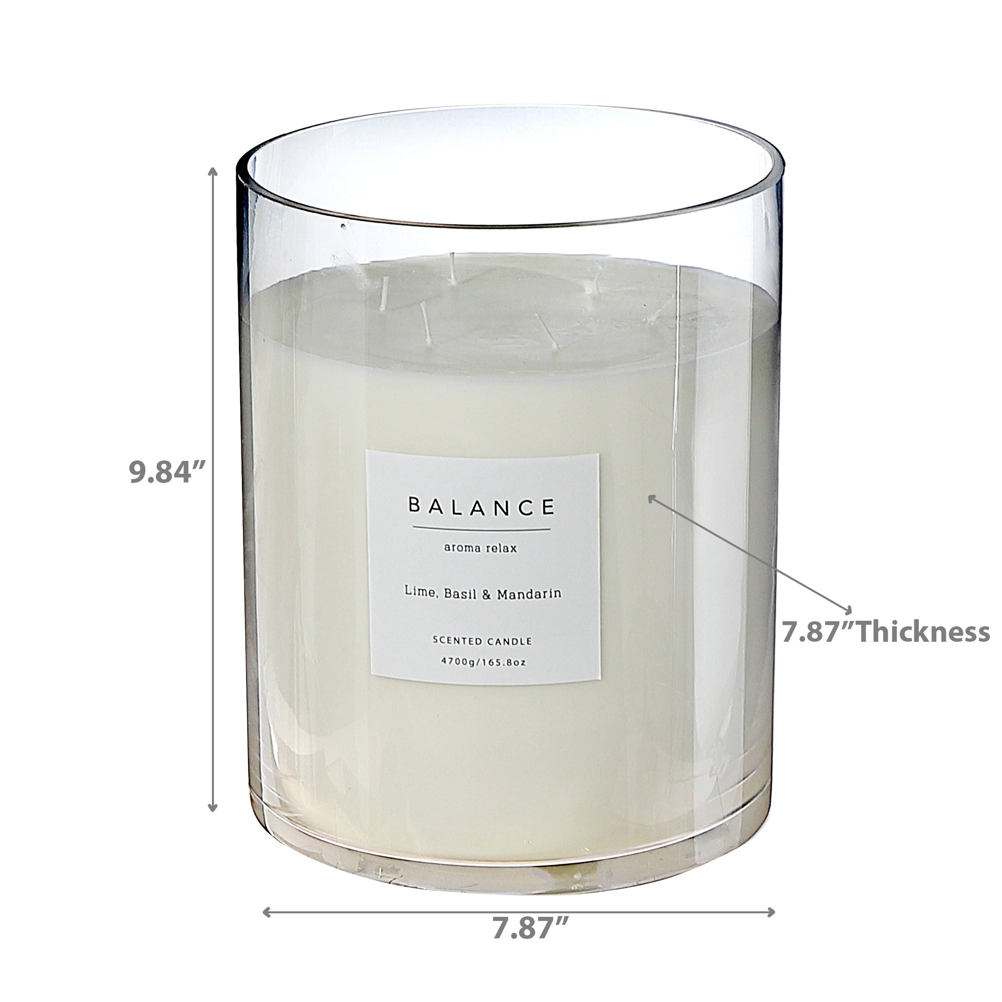 6 Wick Ambience Glass Candle Unscented, Six Wick Unscented Glass Candle, Ambient Lighting Decor, Elegant Centerpiece Candle