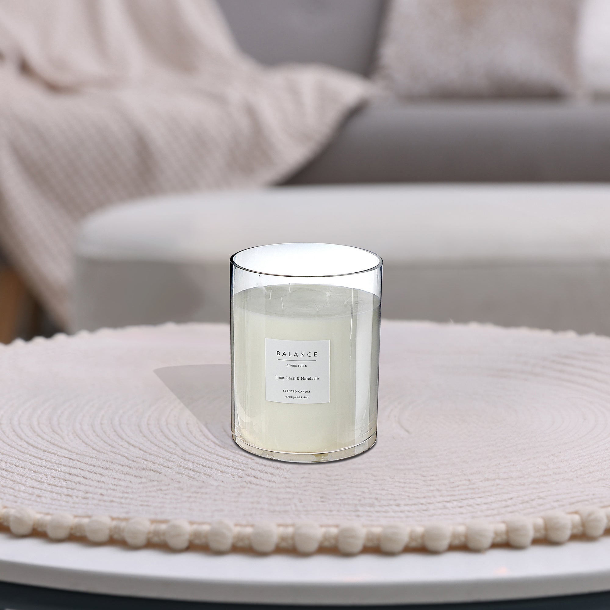 6 Wick Ambience Glass Candle Pomelo Lime & Bergamot, Six Wick Glass Candle, Pomelo Lime And Bergamot Scent, Luxury Home Fragrance