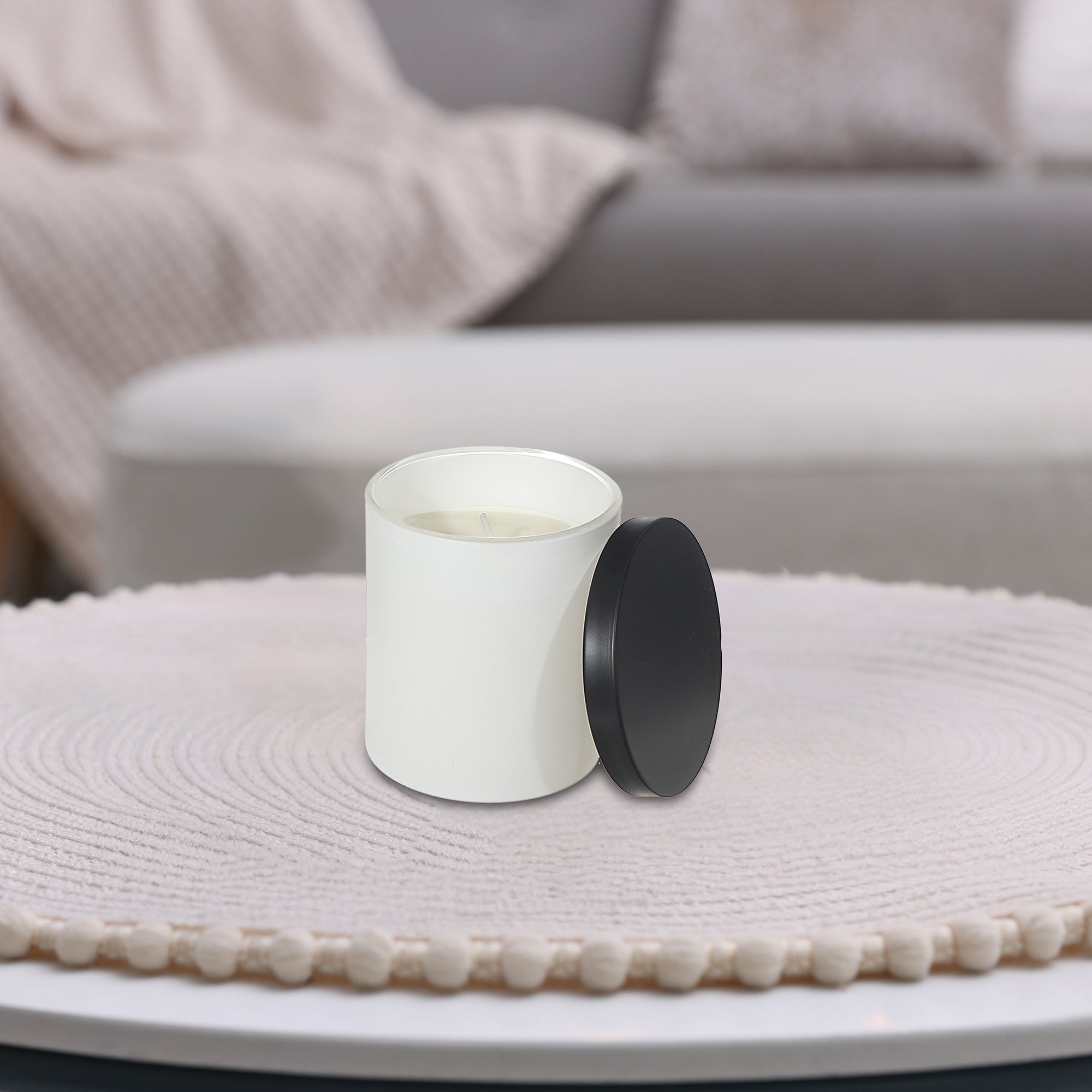 7 Oz White Jar Scented Candle With Lid, 7 Oz White Jar Candle, Compact Home Fragrance, Decorative Candle With Lid