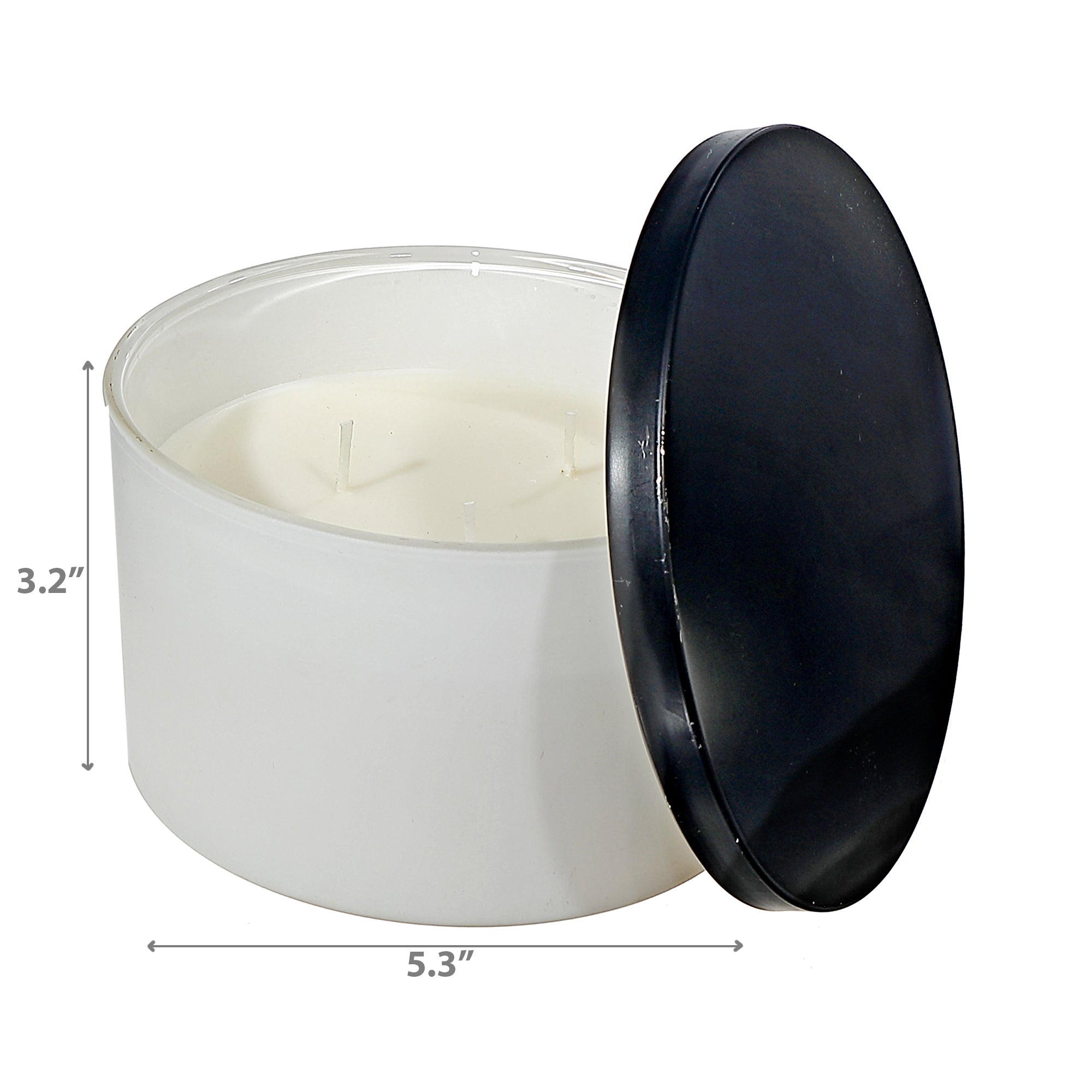 14Oz 3 Wick White Jar Scented Candle With Lid, 14 Oz White Jar 3 Wick Scented Candle With Lid, Modern Home Fragrance