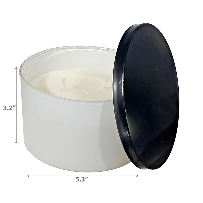 14Oz 3 Wick White Jar Scented Candle W/ Lid