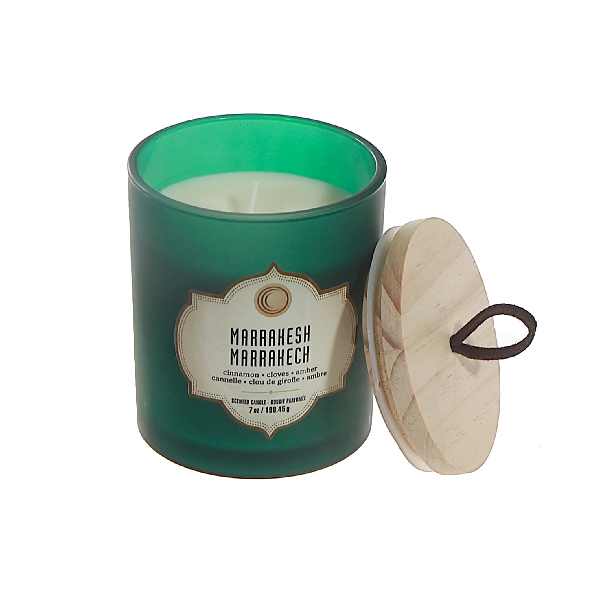 7 Ozs Green Glass Jar Scented Candle – Marrakesh - Set of 2