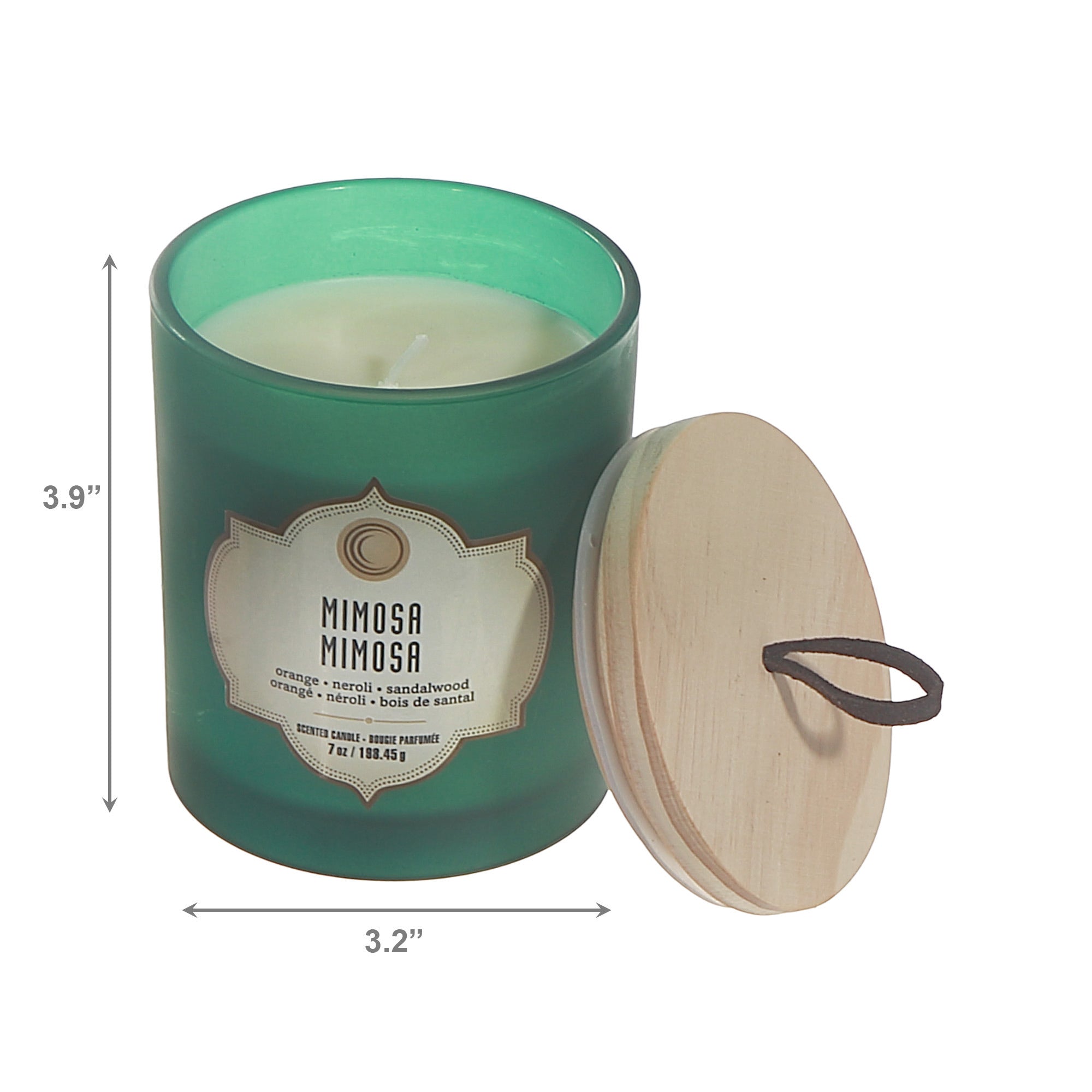 7 Ozs Green Jar Scented Candle Mimosa - Set of 2