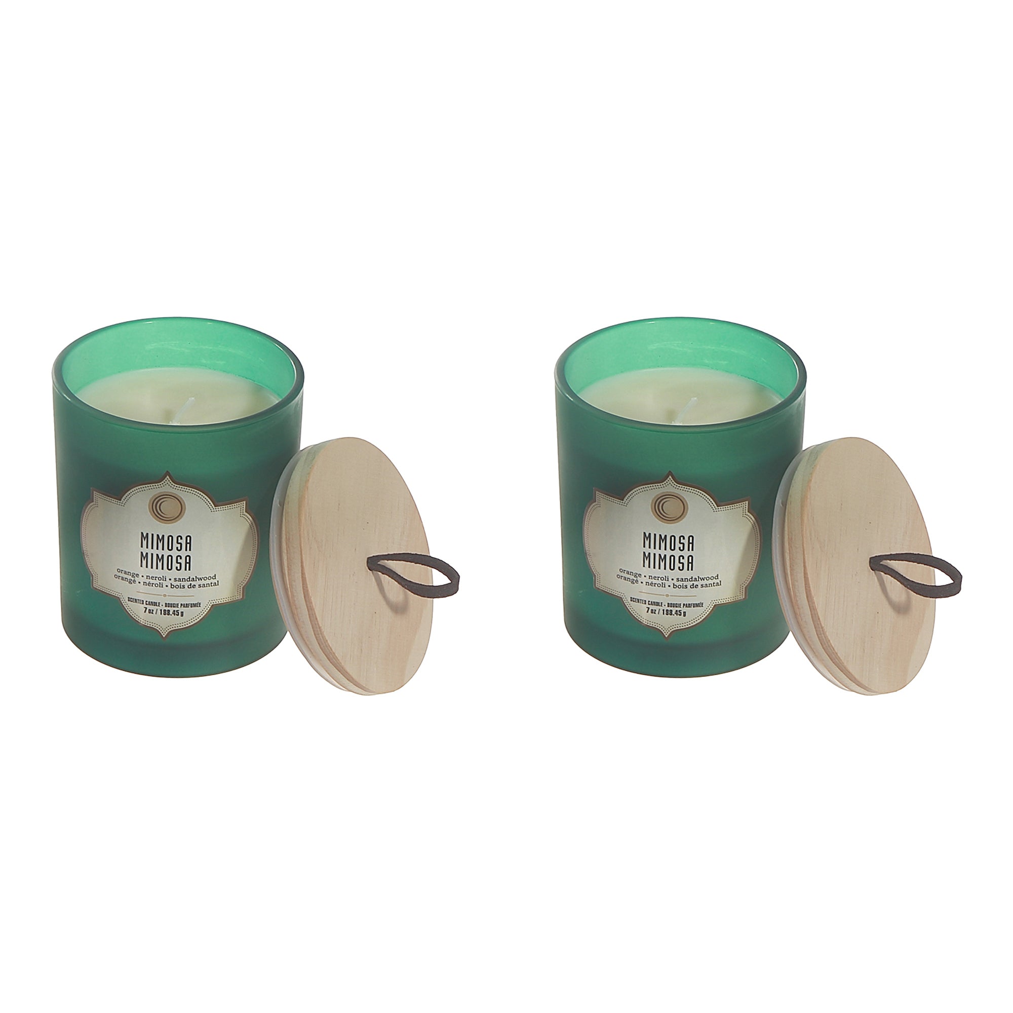 7 Ozs Green Jar Scented Candle Mimosa - Set of 2
