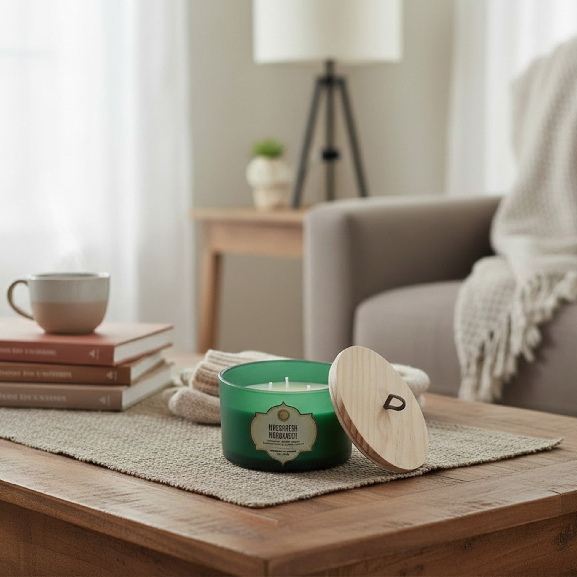 14 Ounces 3 Wick Green Jar Scented Candle Marrakesh - Set of 2