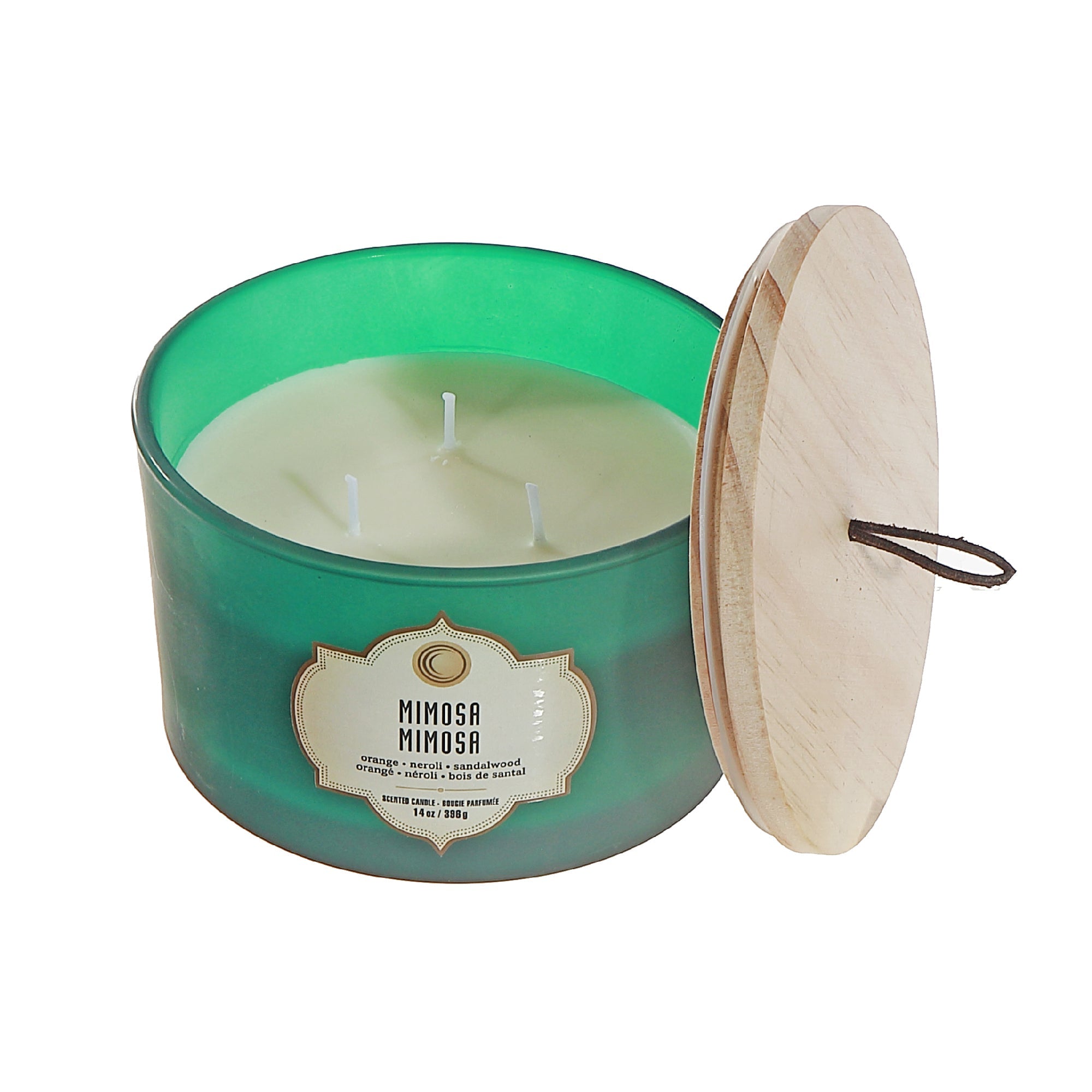 14 Ozs 3 Wick Green Jar Scented Candle Mimosa - Set of 2