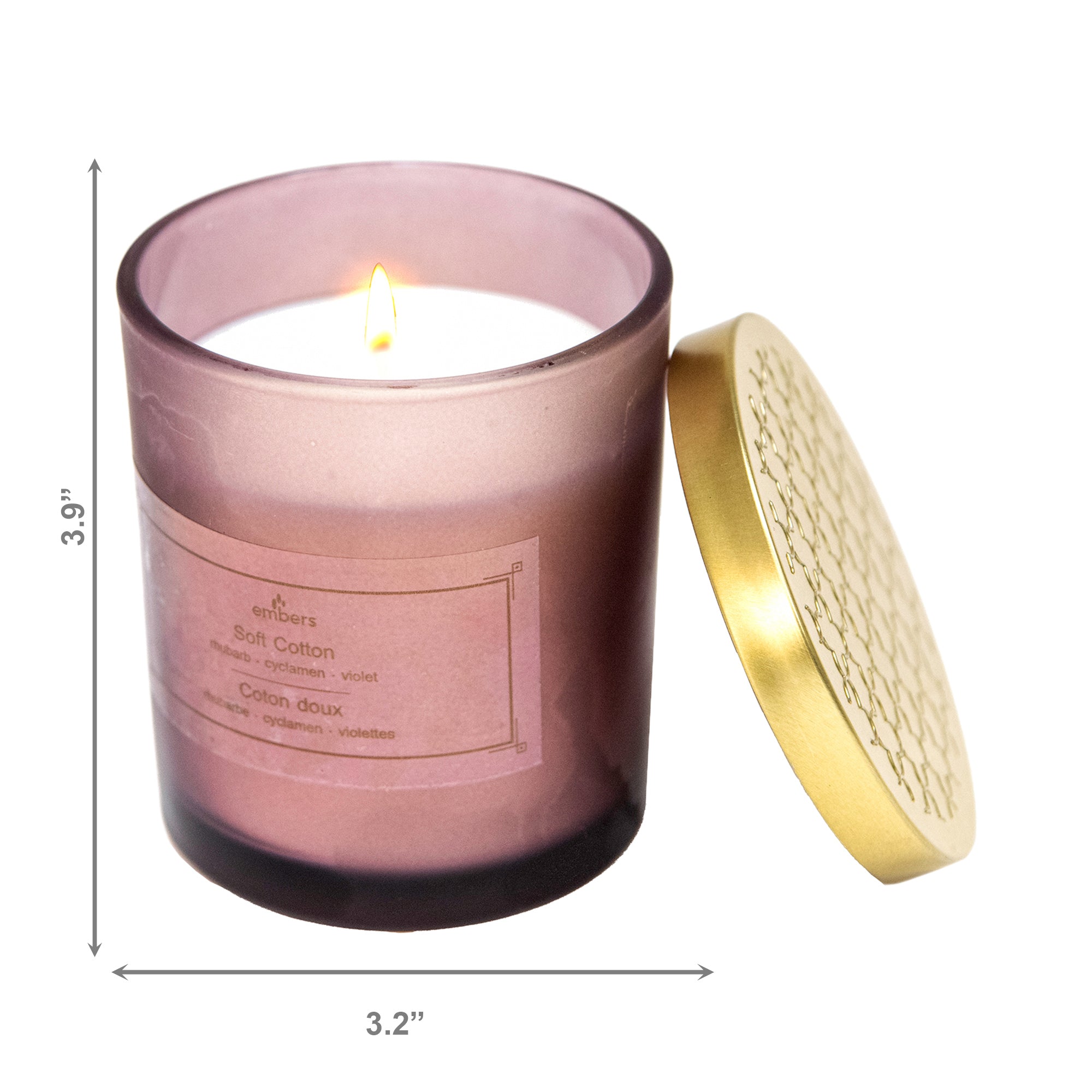 7 Ozs Mauve Jar Scented Candle Soft Cotton - Set of 2