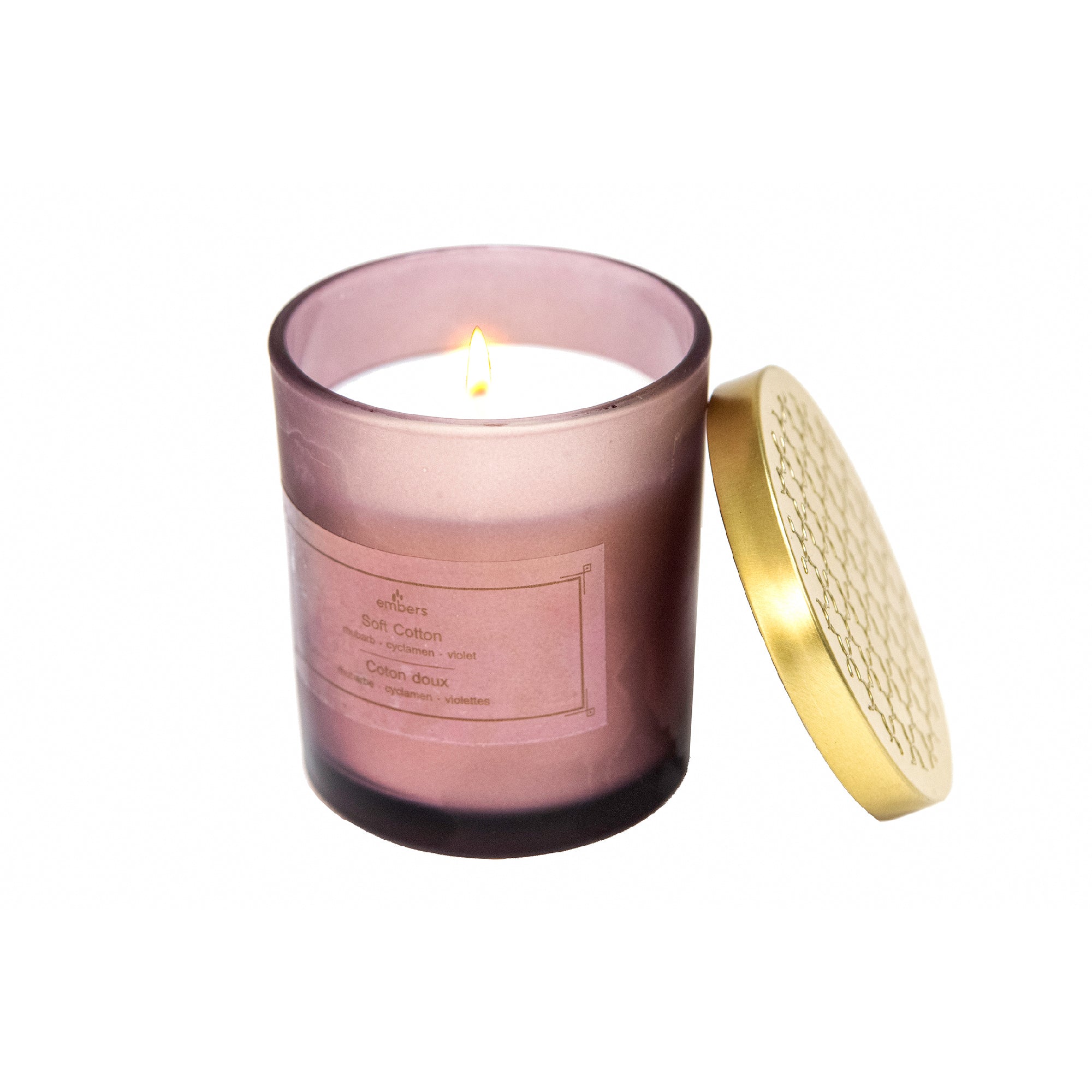 7 Ozs Mauve Jar Scented Candle Soft Cotton - Set of 2
