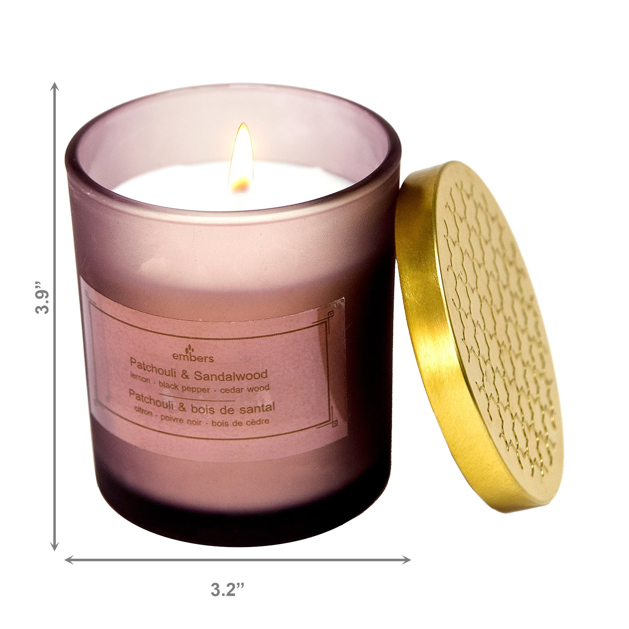 7 Ozs Mauve Jar Scented Candle Patchouli/Sandalwood - Set of 2