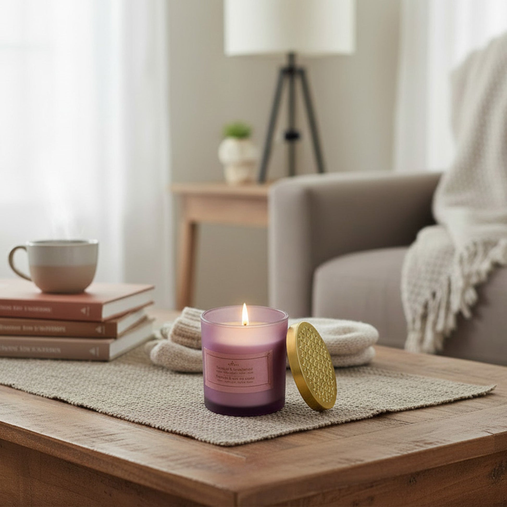 7 Ounces Mauve Jar Scented Candle Patchouli/Sandalwood - Set of 2