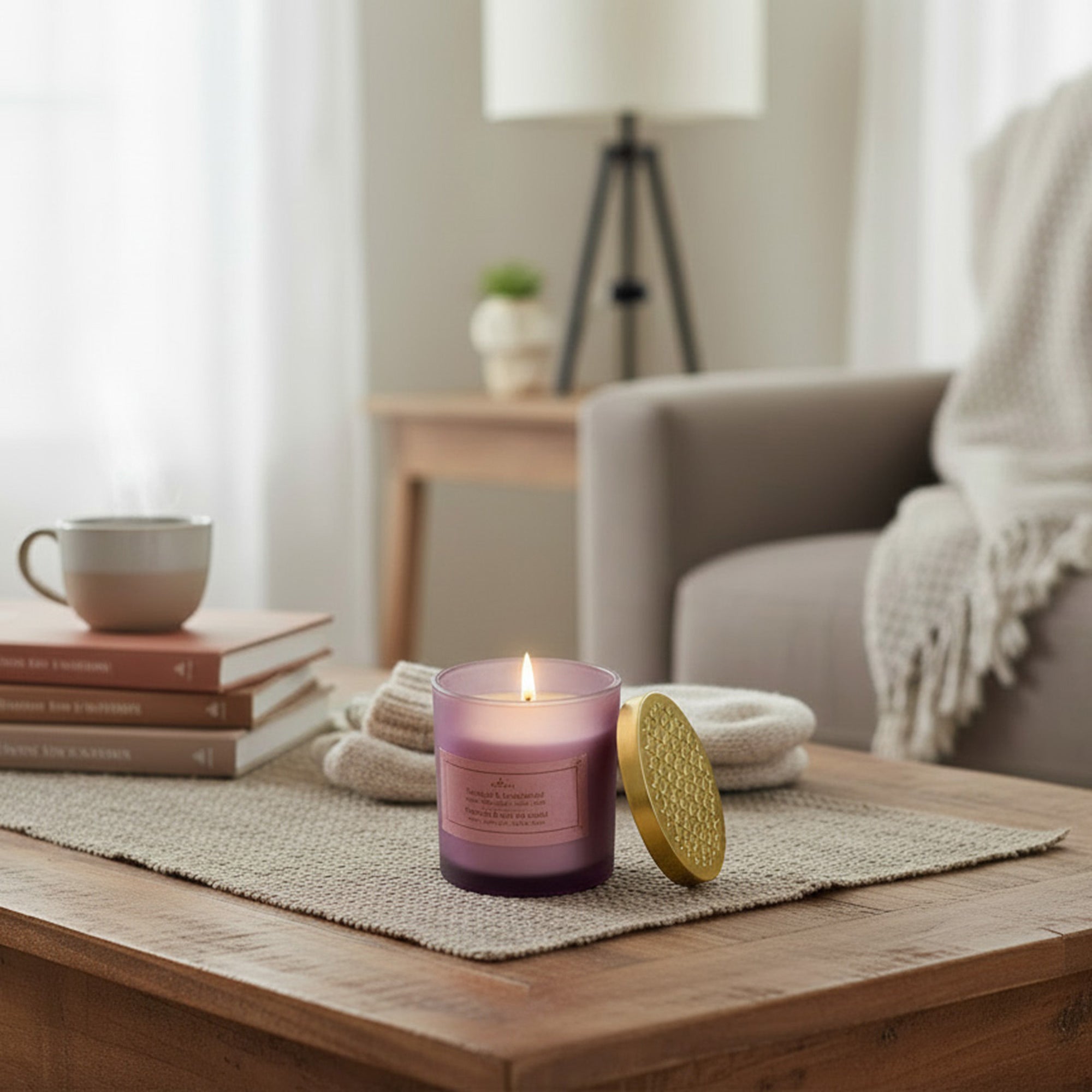 7 Ounces Mauve Jar Scented Candle Patchouli/Sandalwood - Set of 2