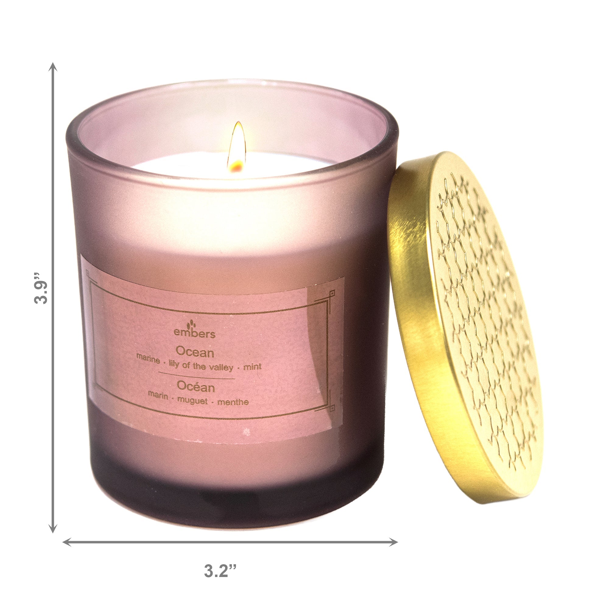 7 Ozs Mauve Jar Scented Candle Ocean - Set of 2