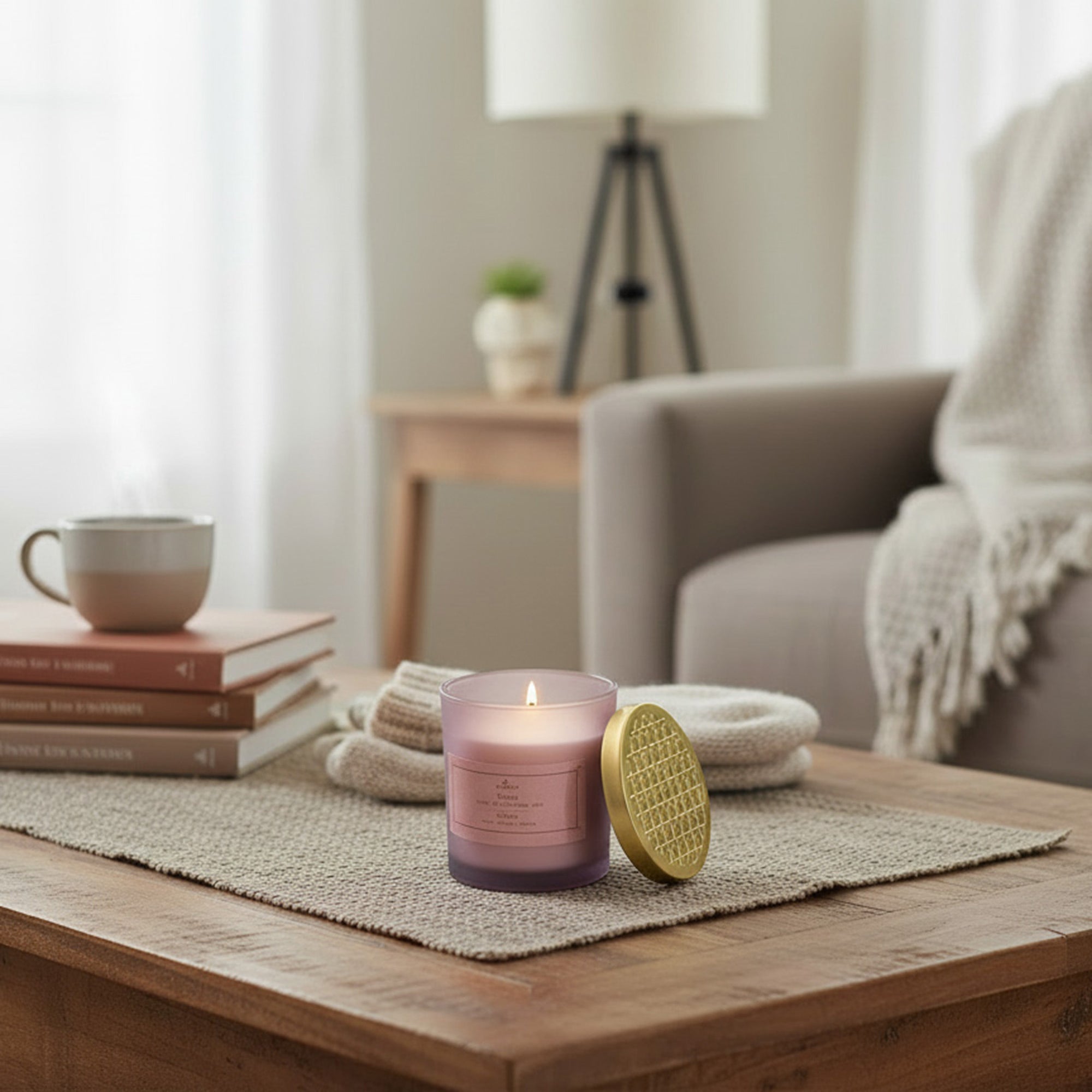 7 Ounces Mauve Jar Scented Candle Ocean - Set of 2