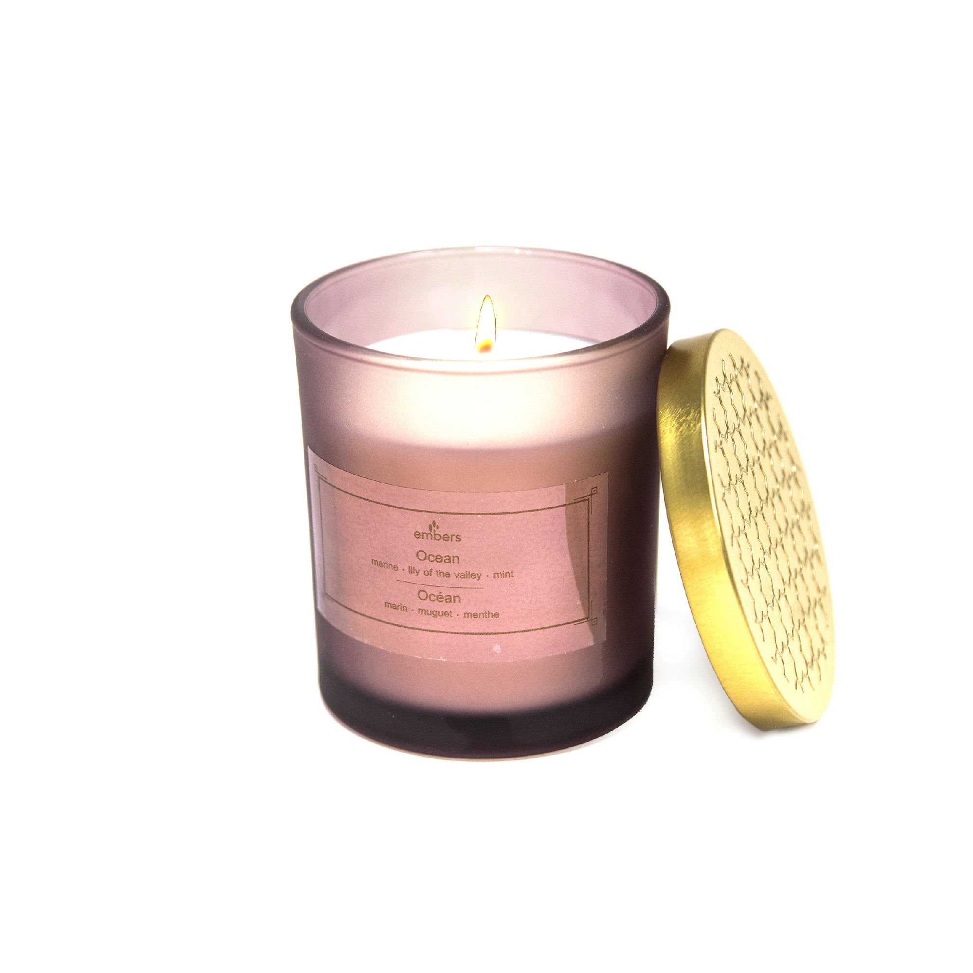 7 Ozs Mauve Jar Scented Candle Ocean - Set of 2