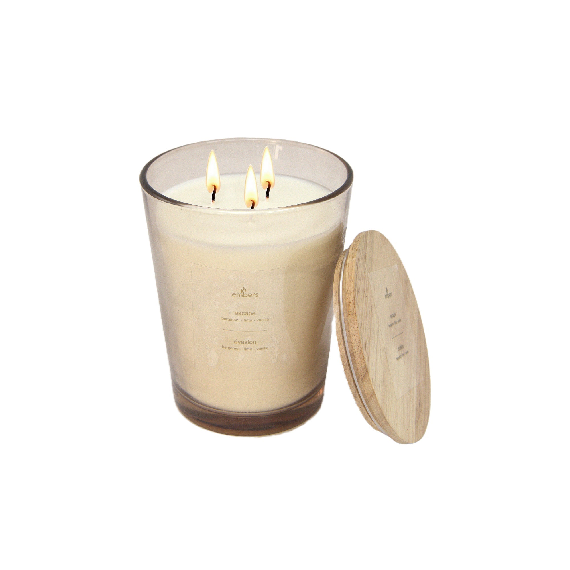 31.7 Ozs 3 Wick Tapered Glass Candle Escape