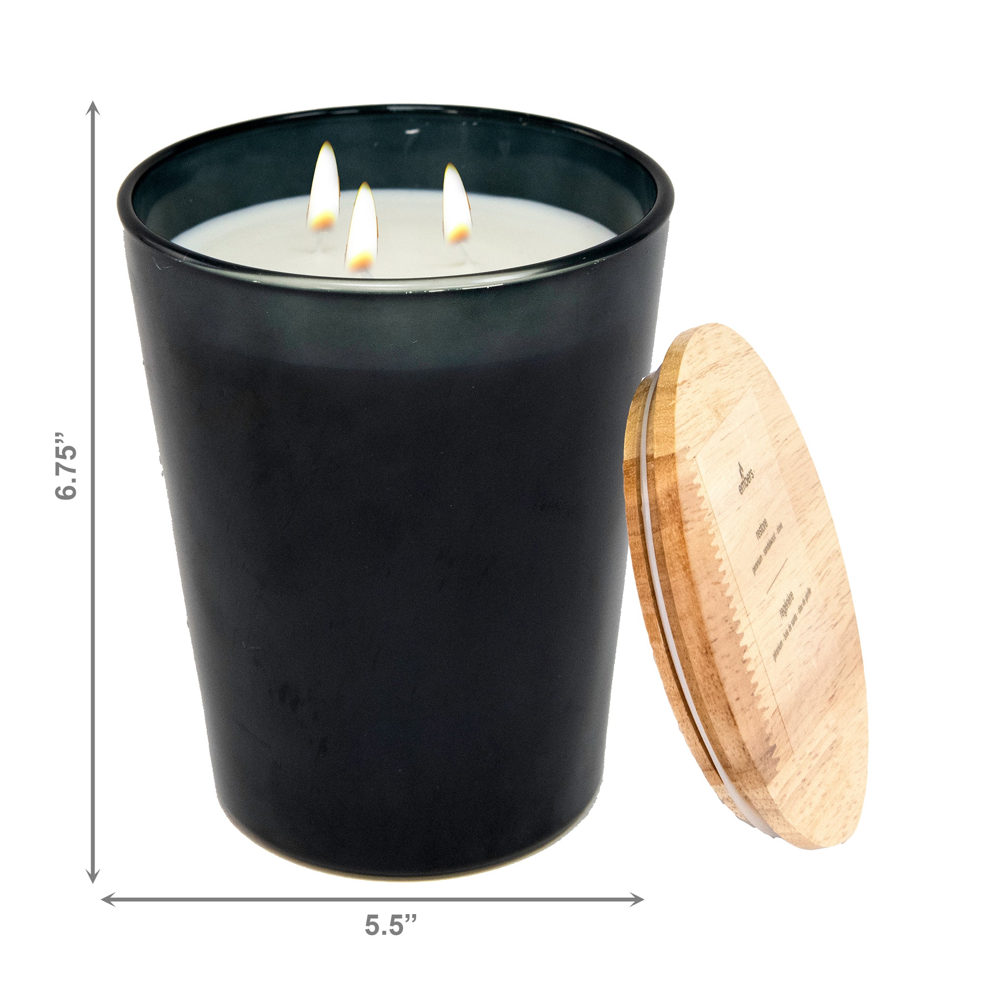31.7 Ozs 3 Wick Tapered Glass Candle Restore