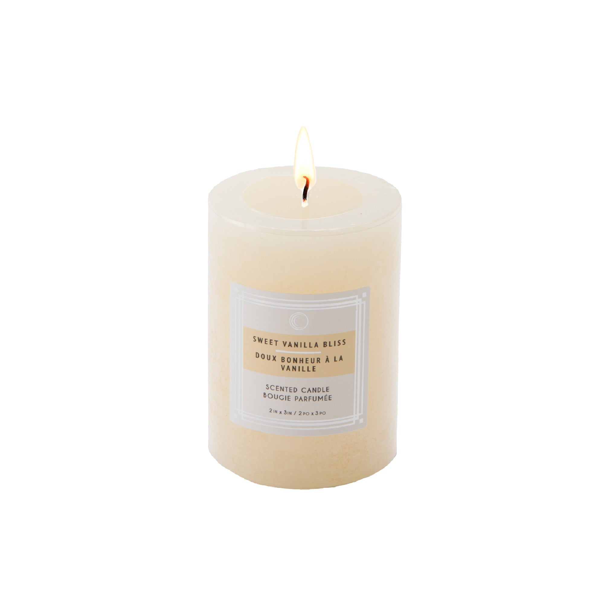 Sweet Vanilla Bliss 2"x3" Scented Pillar Candles, Set of 12, Home Fragrance, Aromatherapy