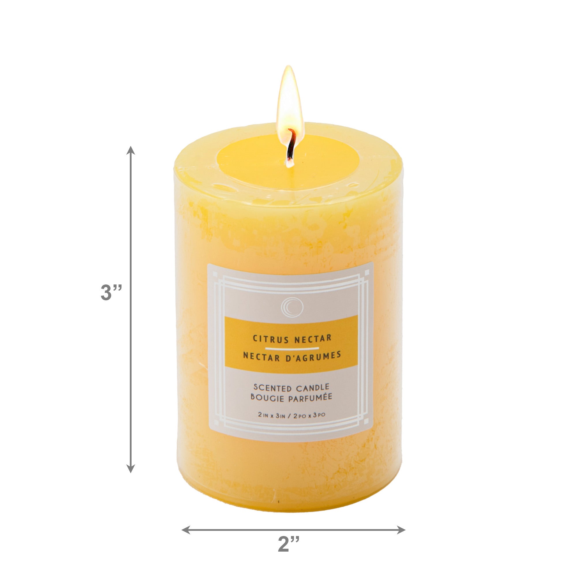 Citrus Nectar 2"x3" Scented Pillars, Set of 12, Home Fragrance, Aromatherapy