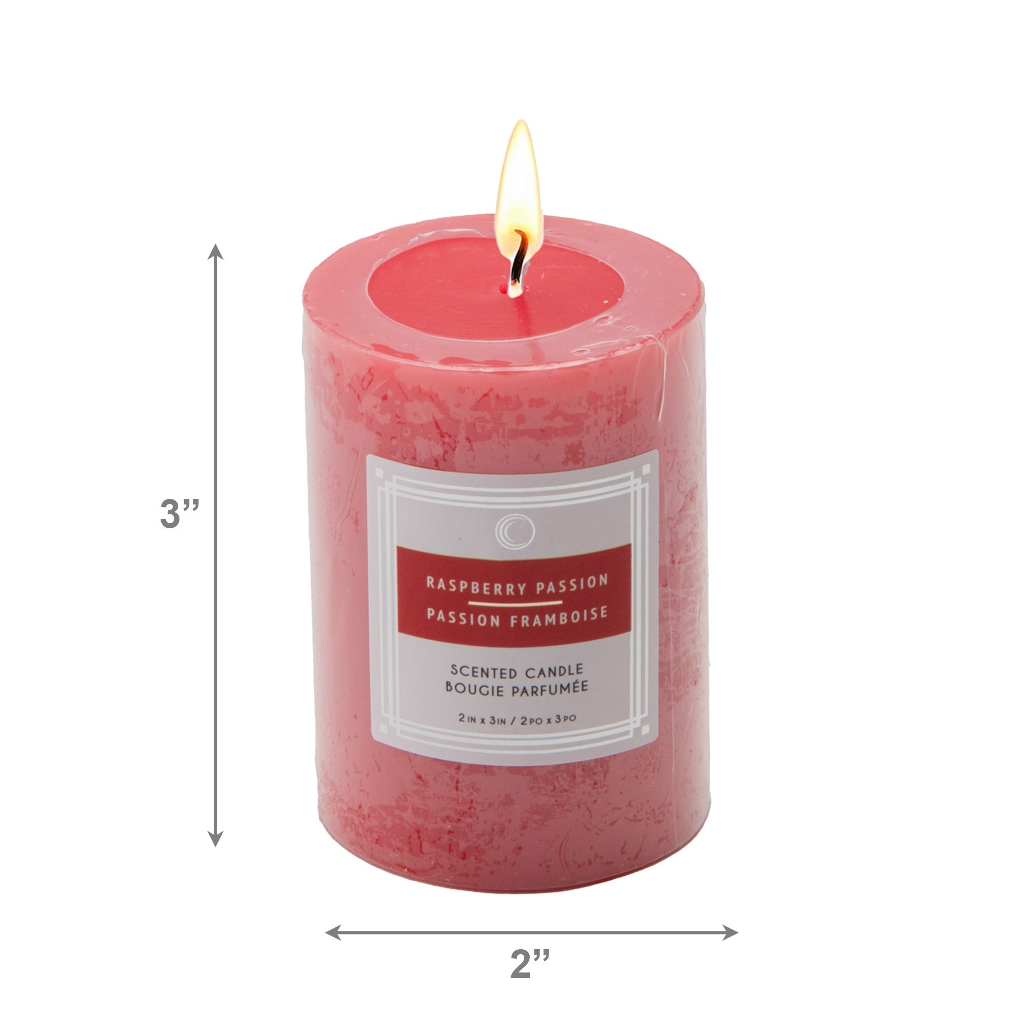 Raspberry Passion 2"x3" Scented Pillars, Set of 12, Home Fragrance, Aromatherapy
