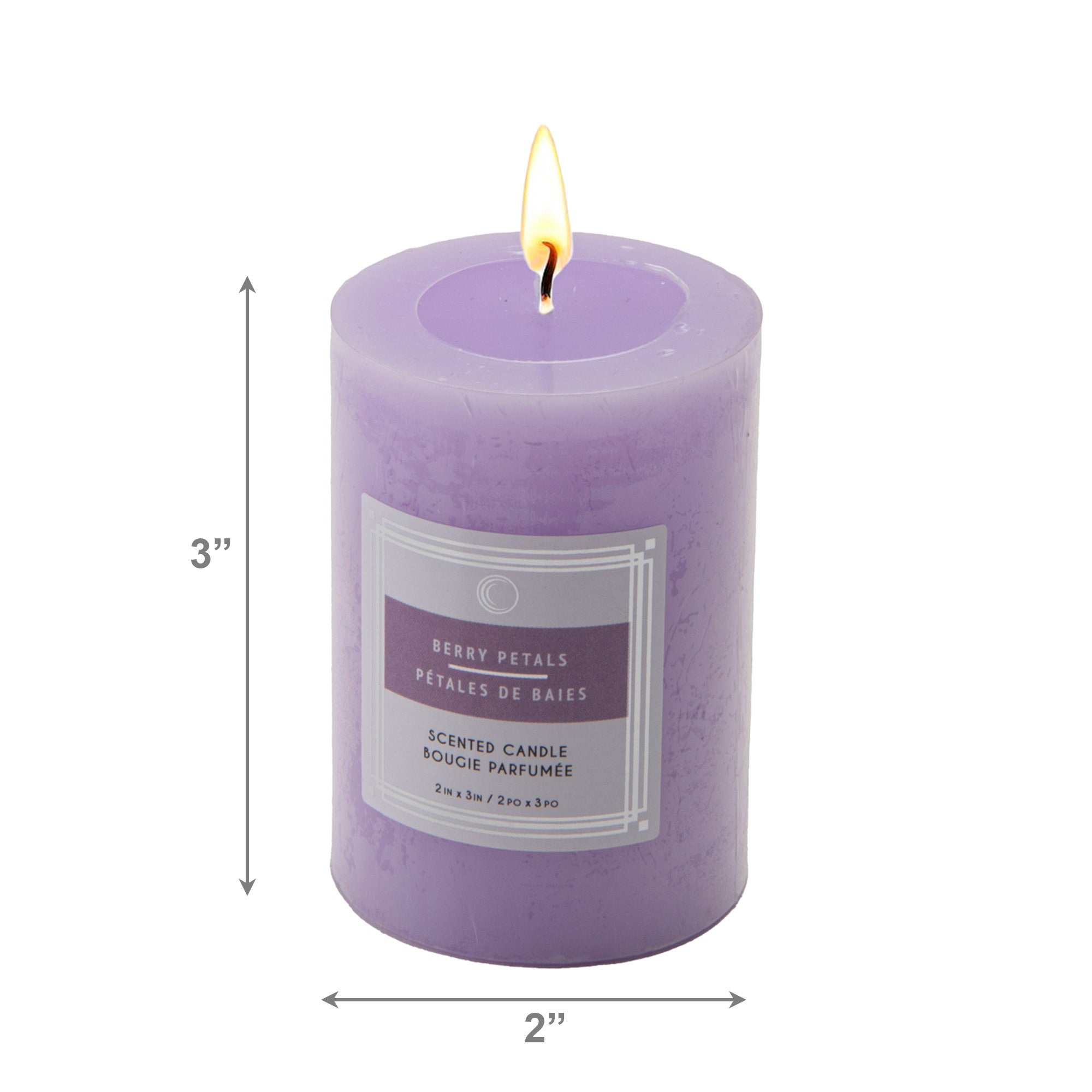 Berry Petals 2"x3" Scented Pillars, Set of 12, Home Fragrance, Aromatherapy