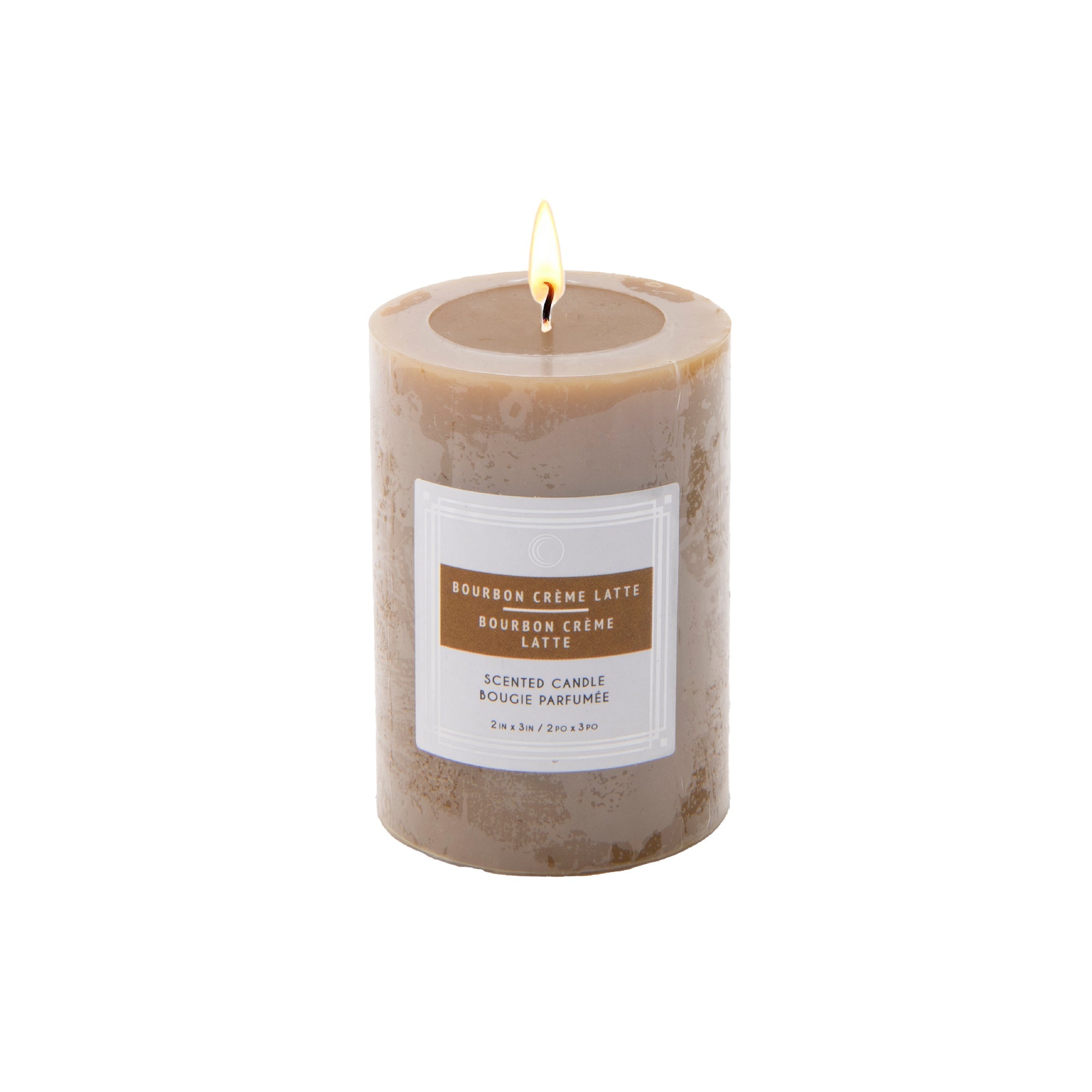 Bourbon Crème Latte 2"x3" Scented Pillars, Set of 12, Home Fragrance, Aromatherapy