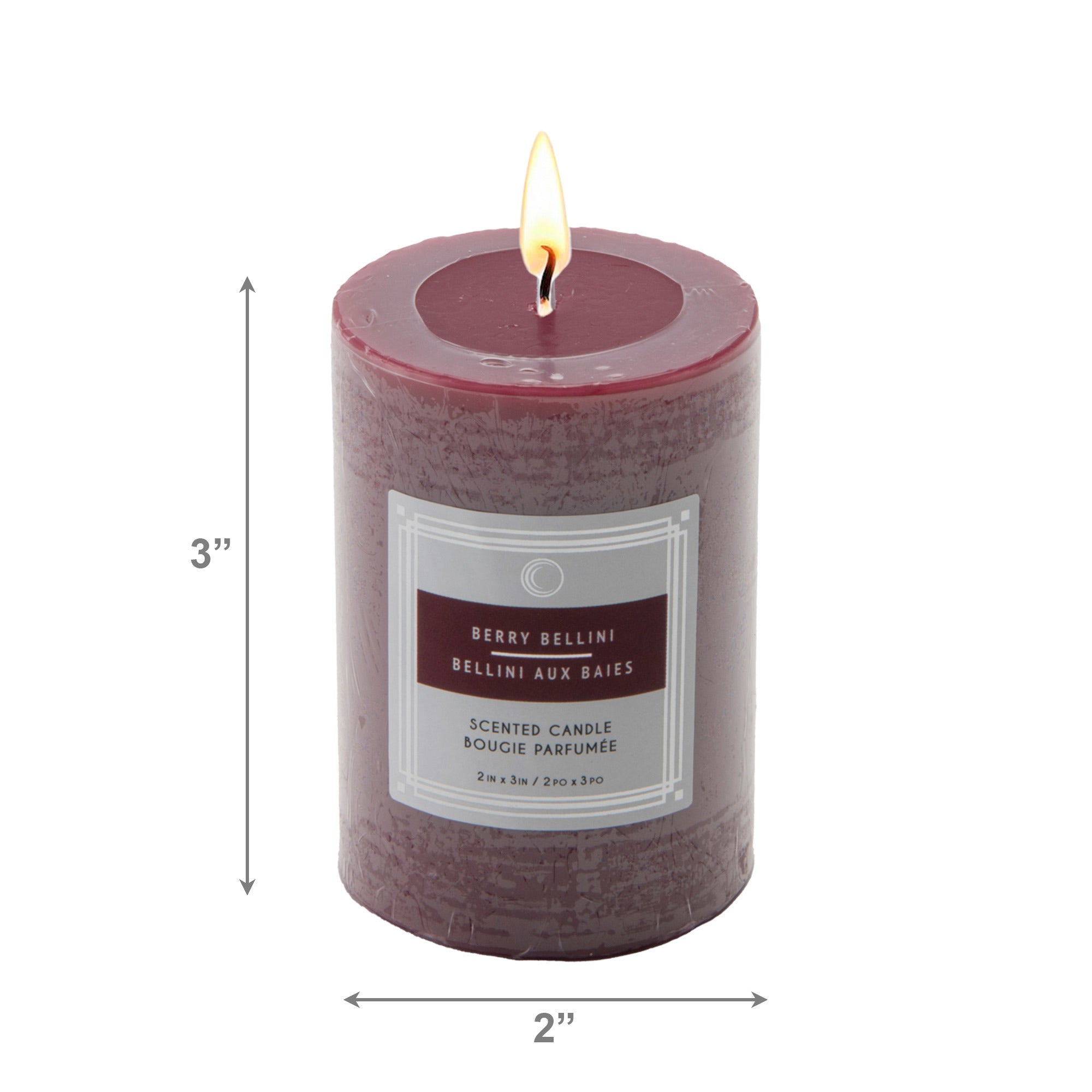 Berry Bellini 2"x3" Scented Pillars, Set of 12, Home Fragrance, Aromatherapy