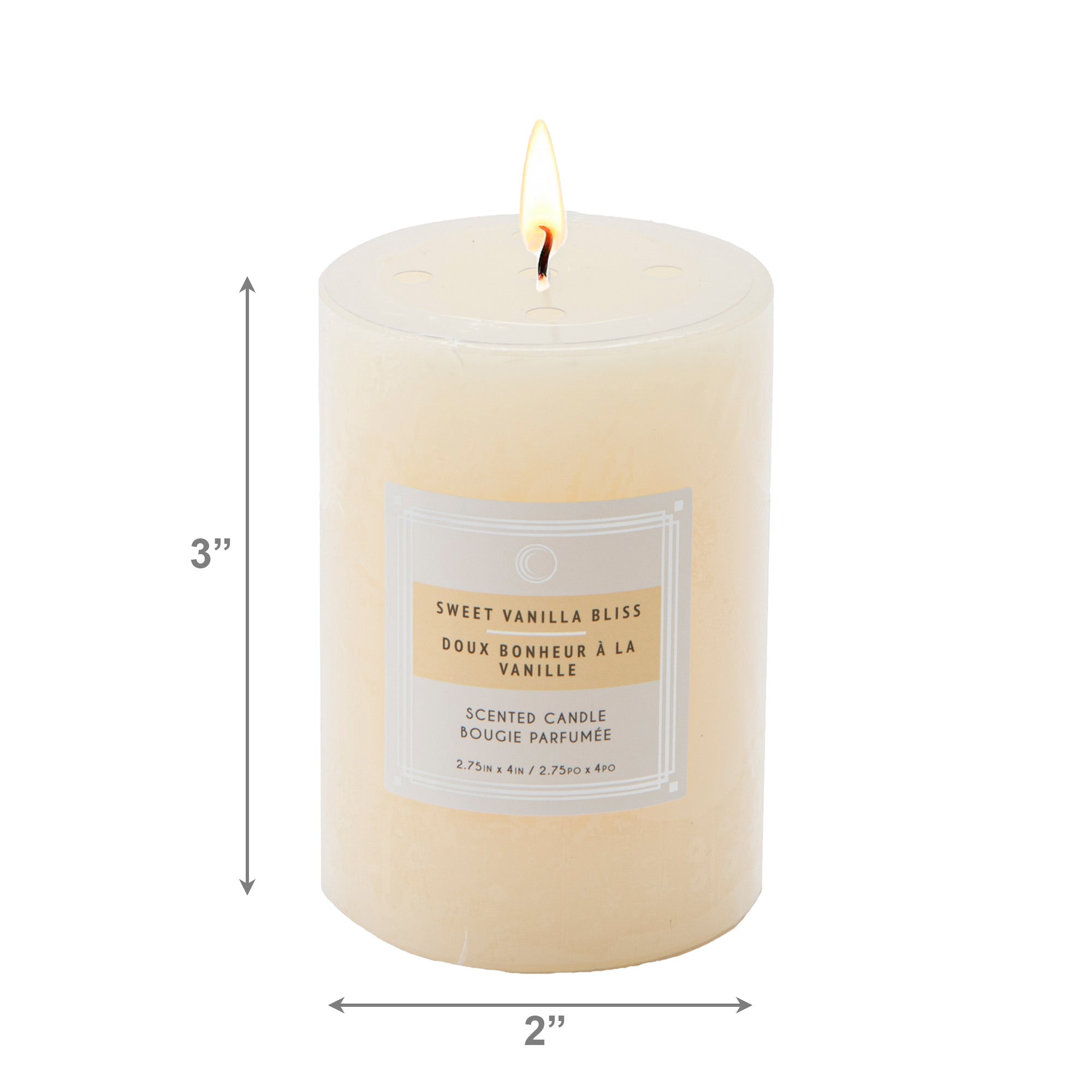 Sweet Vanilla Bliss 2.75"x4" Scented Pillars, Set of 8, Home Fragrance, Aromatherapy