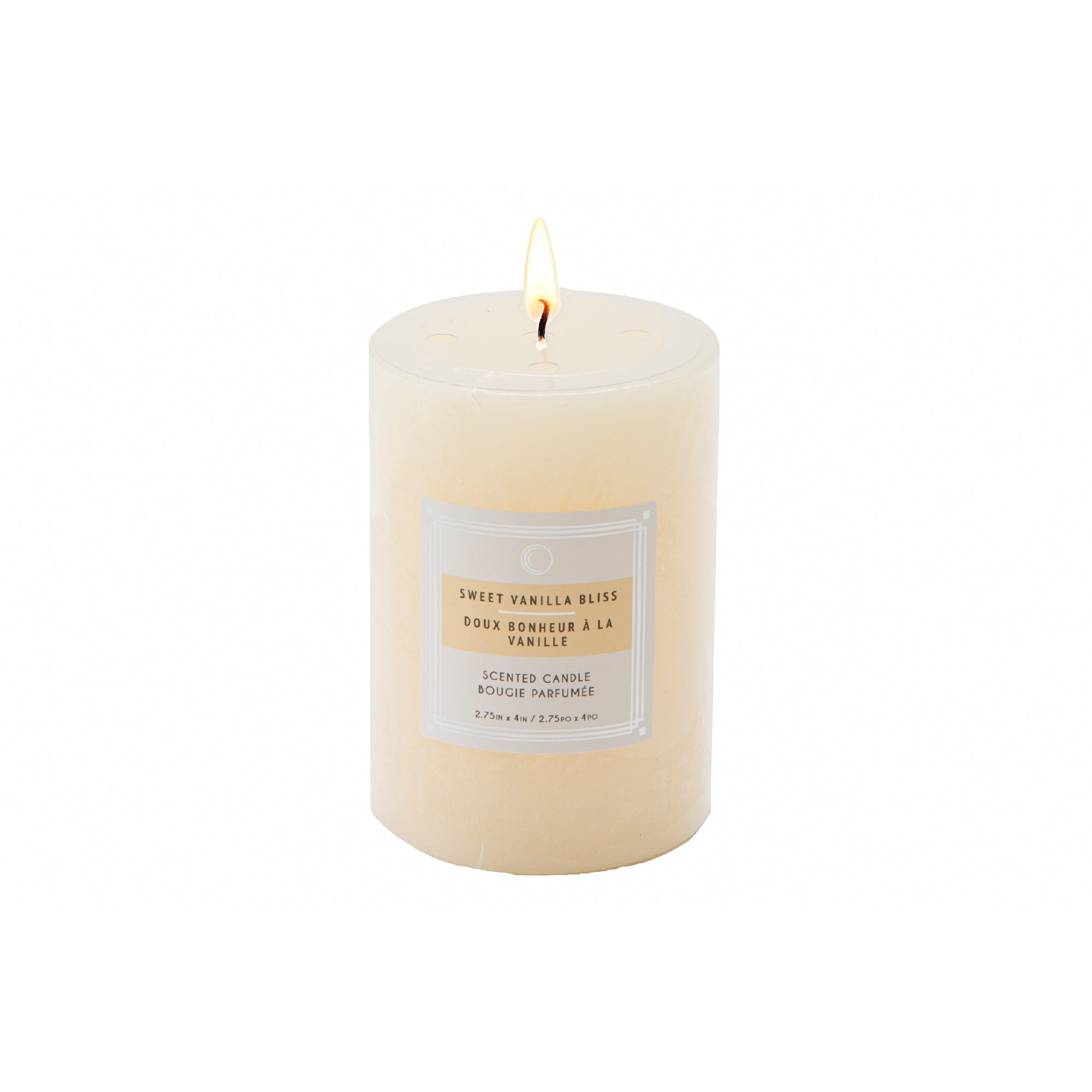 Sweet Vanilla Bliss 2.75"x4" Scented Pillars, Set of 8, Home Fragrance, Aromatherapy