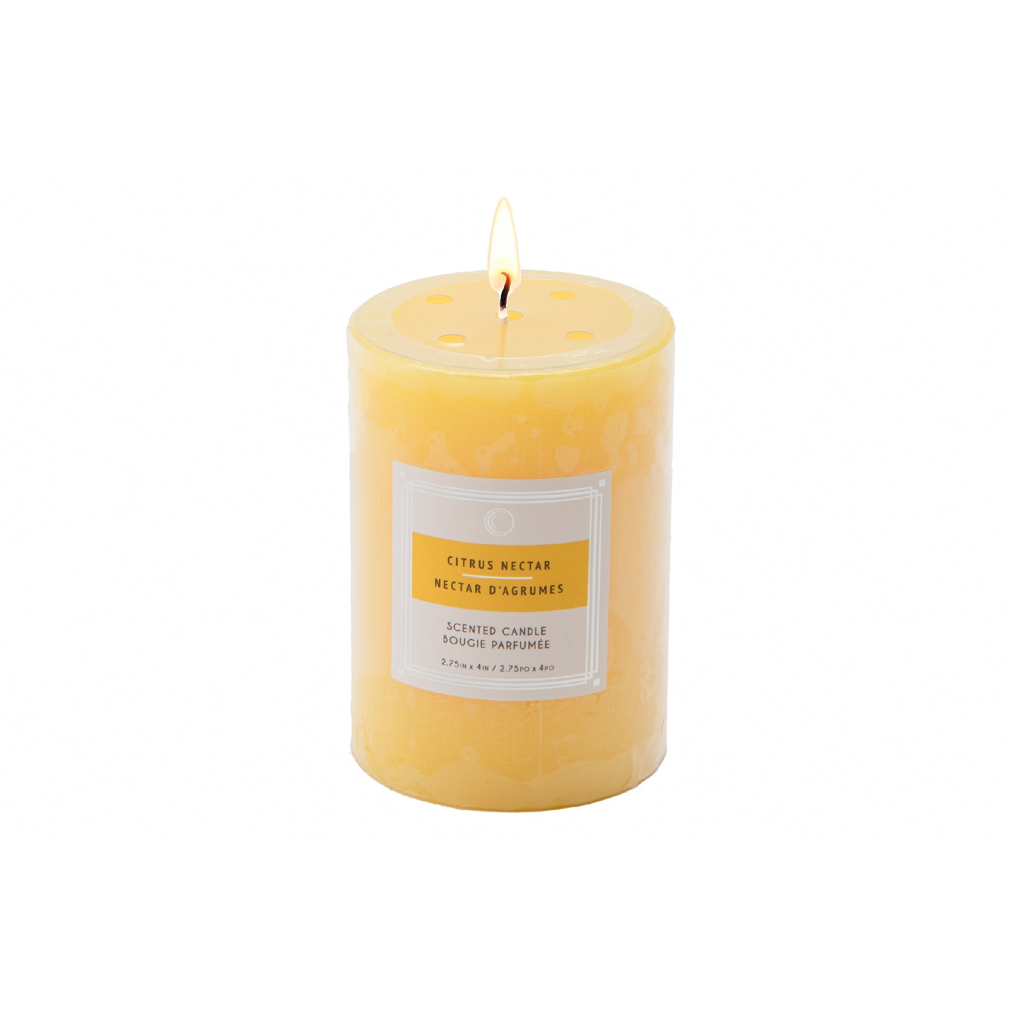 Citrus Nectar 2.75"x4" Scented Pillars, Set of 8, Home Fragrance, Aromatherapy