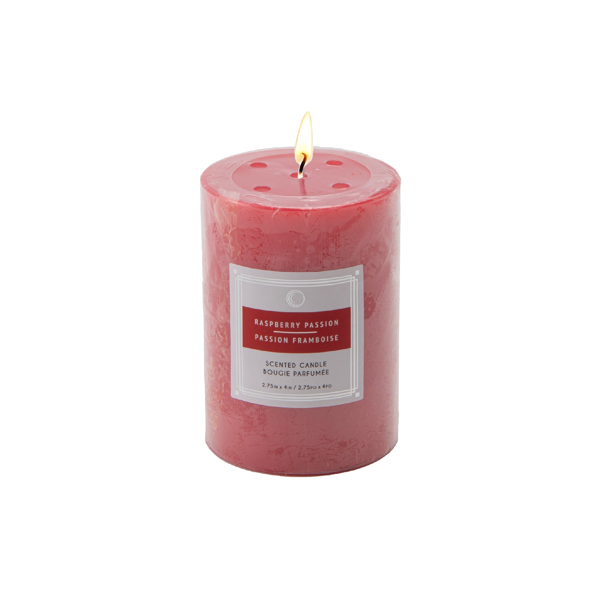 Raspberry Passion 2.75"x4" Scented Pillars, Set of 8, Home Fragrance, Aromatherapy
