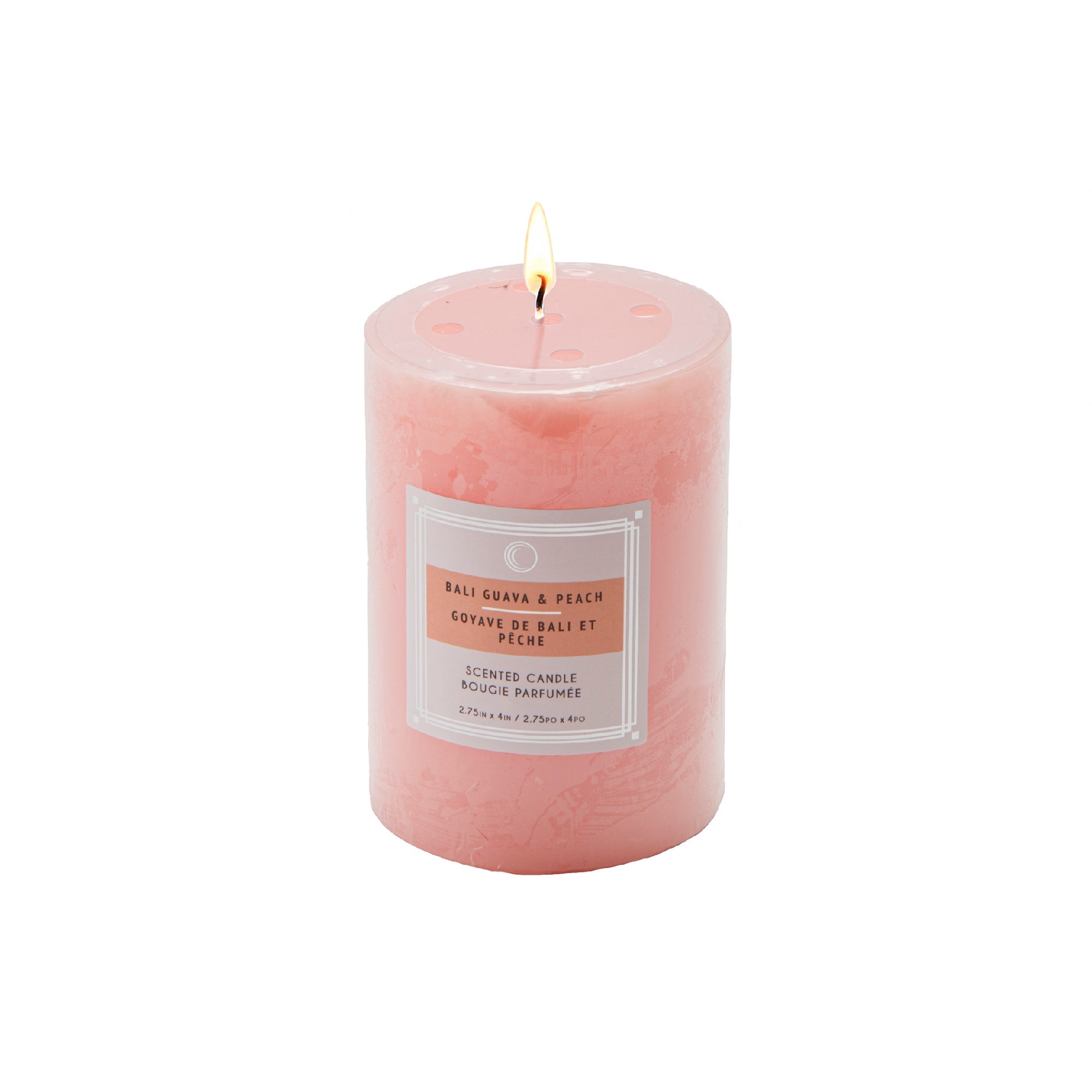Bali Guava & Peach 2.75"x4" Scented Pillars, Set of 8, Home Fragrance, Aromatherapy