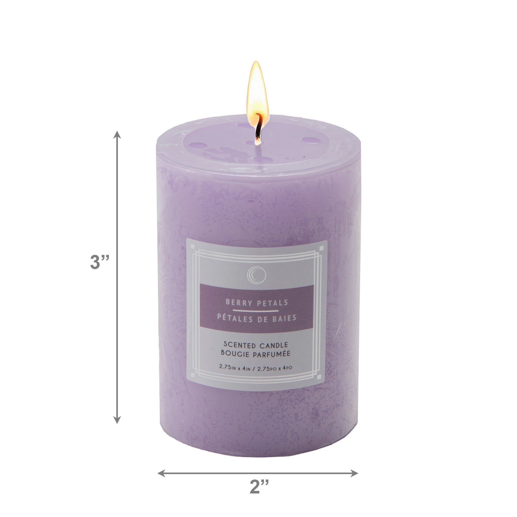 Berry Petals 2.75"x4" Scented Pillars, Set of 8, Home Fragrance, Aromatherapy