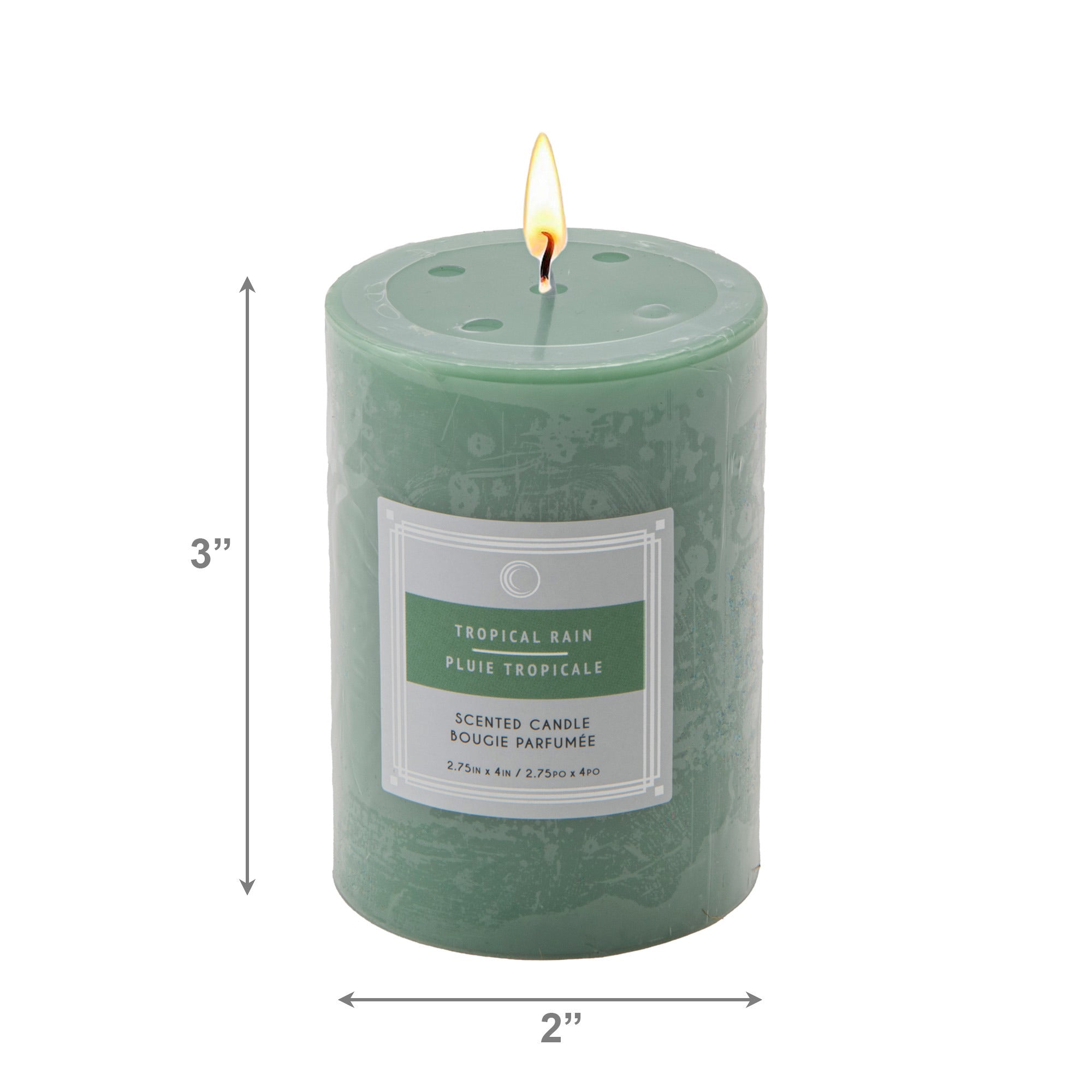 Tropical Rain 2.75"x4" Scented Pillars, Set of 8, Home Fragrance, Aromatherapy