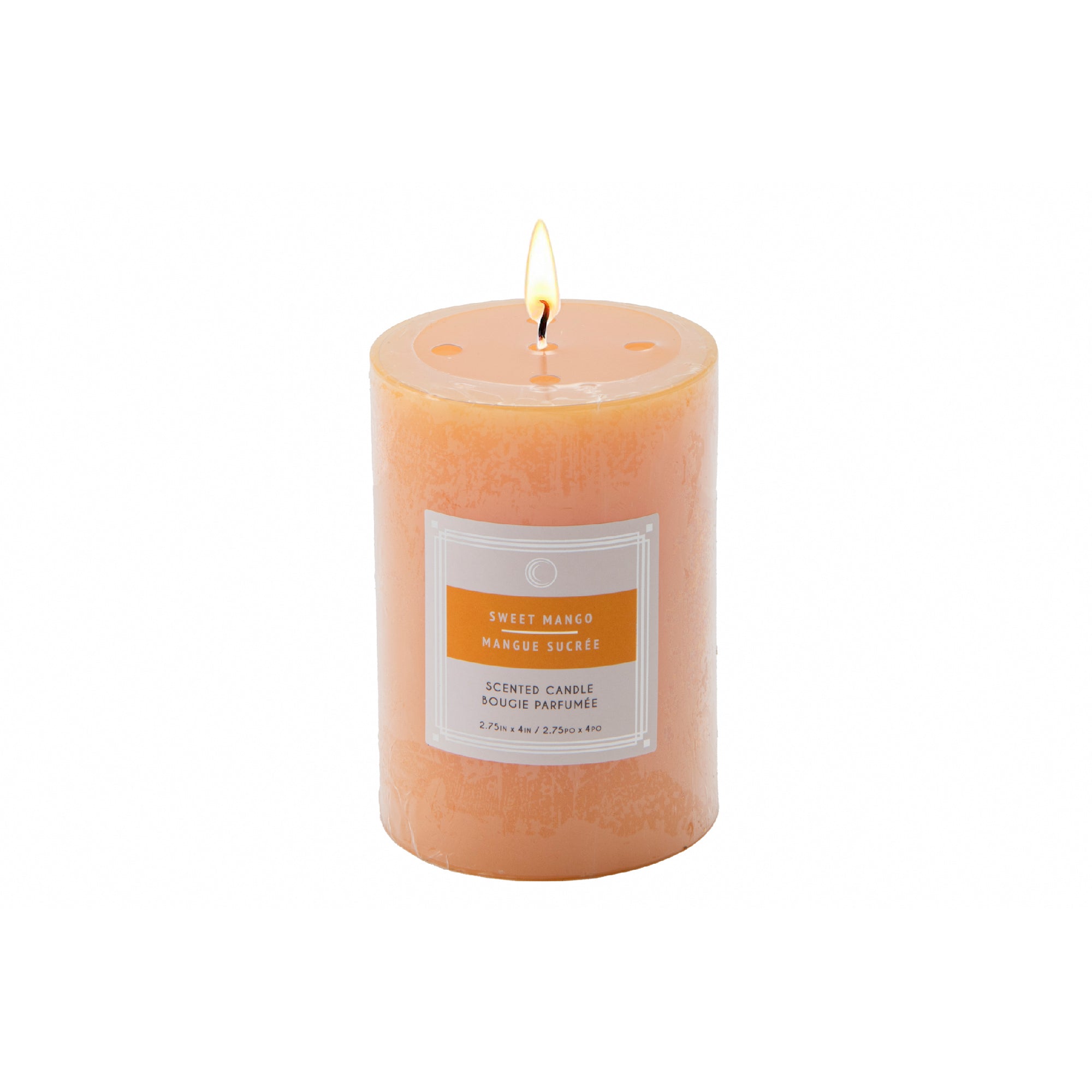 Sweet Mango 2.75"x4" Scented Pillars, Set of 8, Home Fragrance, Aromatherapy