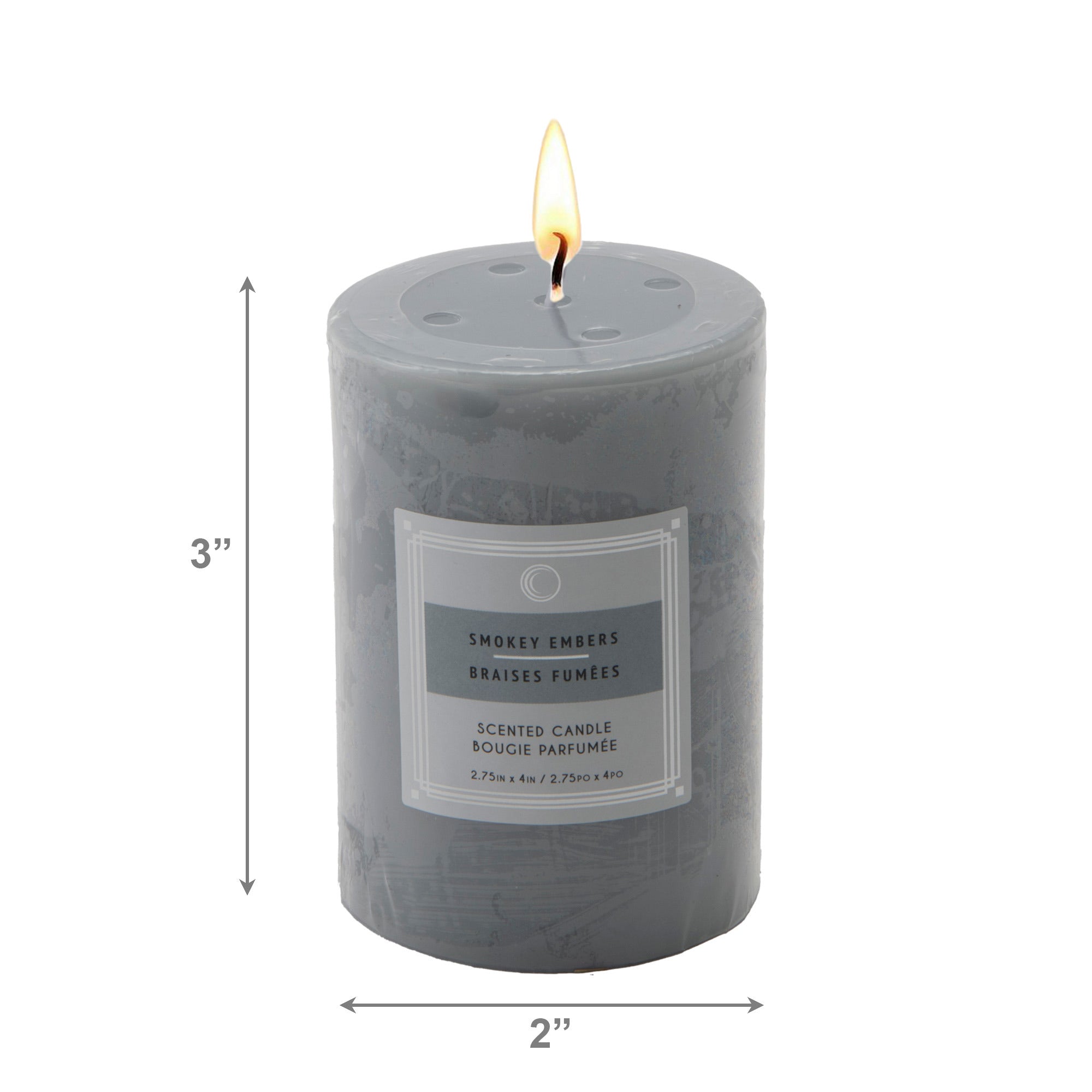 Smokey Embers 2.75"x4" Scented Pillars, Set of 8, Home Fragrance, Aromatherapy