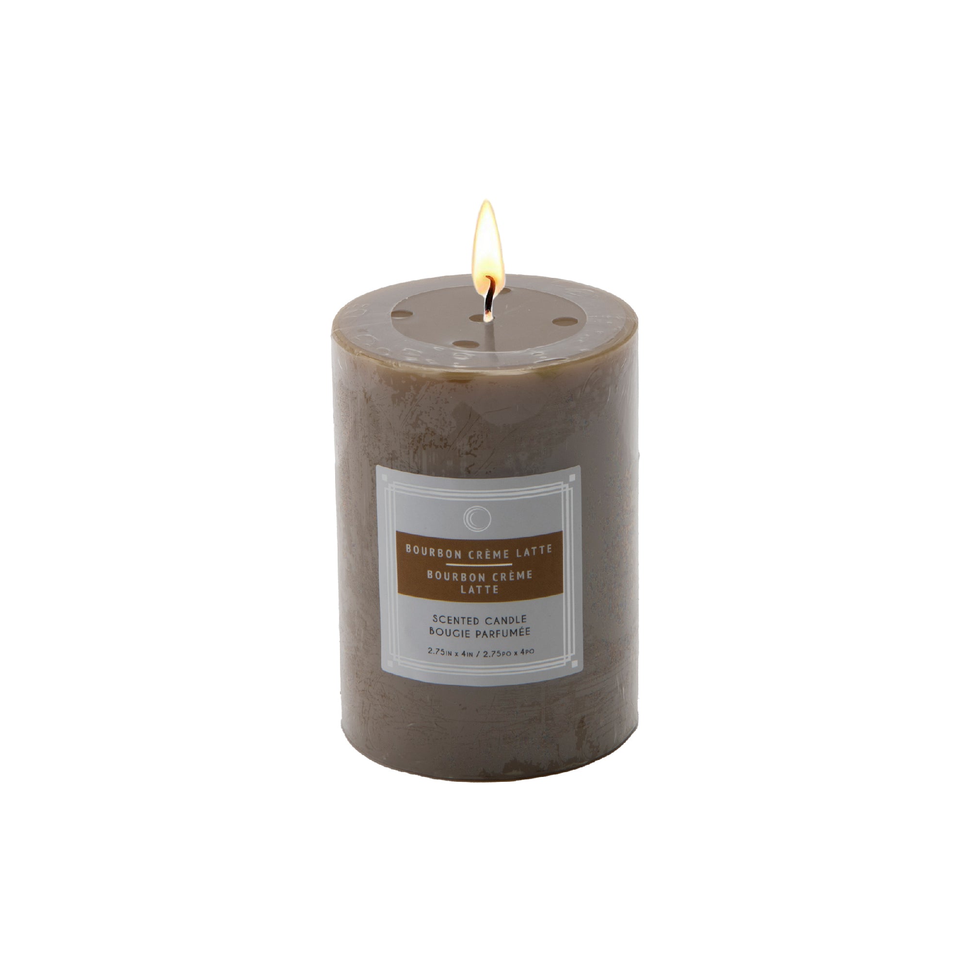Bourbon Crème Latte 2.75"x4" Scented Pillars, Set of 8, Home Fragrance, Aromatherapy