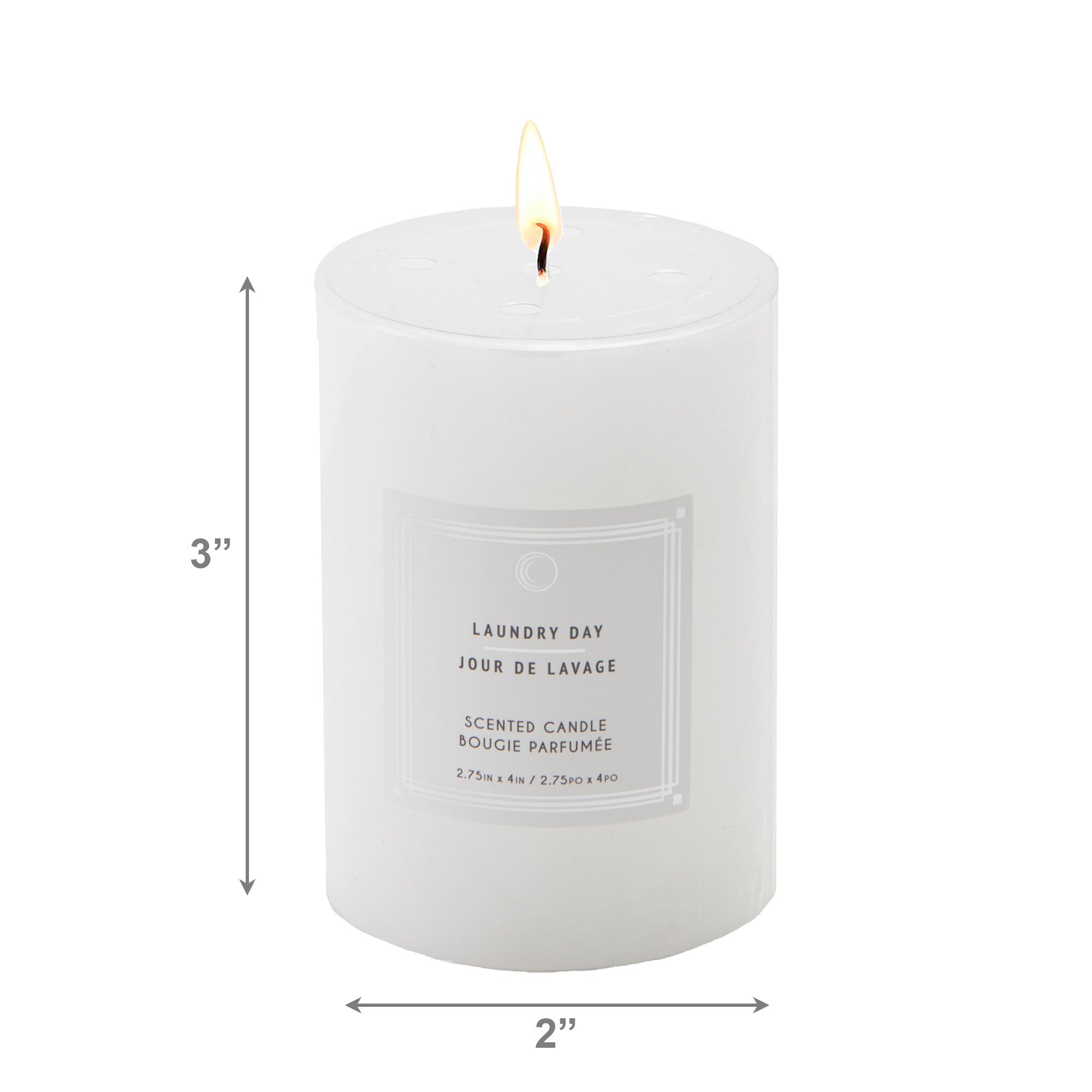 Laundry Day 2.75"x4" Scented Pillars, Set of 8, Home Fragrance, Aromatherapy