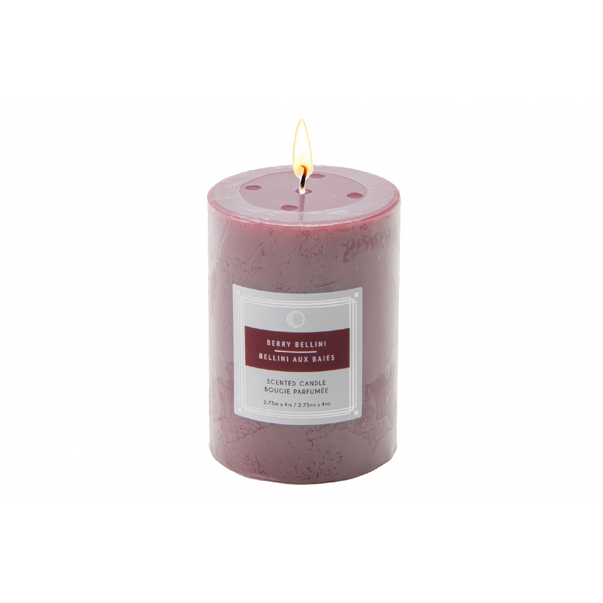 Berry Bellini 2.75"x4" Scented Pillars, Set of 8, Home Fragrance, Aromatherapy