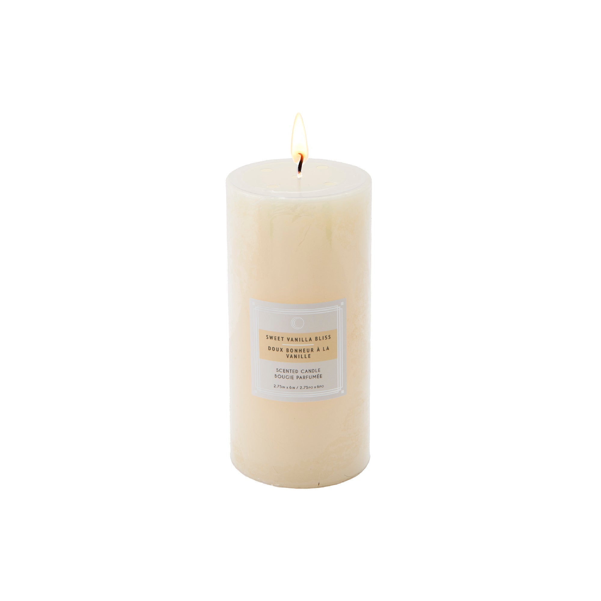 Sweet Vanilla Bliss 2.75"x6" Scented Pillars, Set of 6, Home Fragrance, Aromatherapy