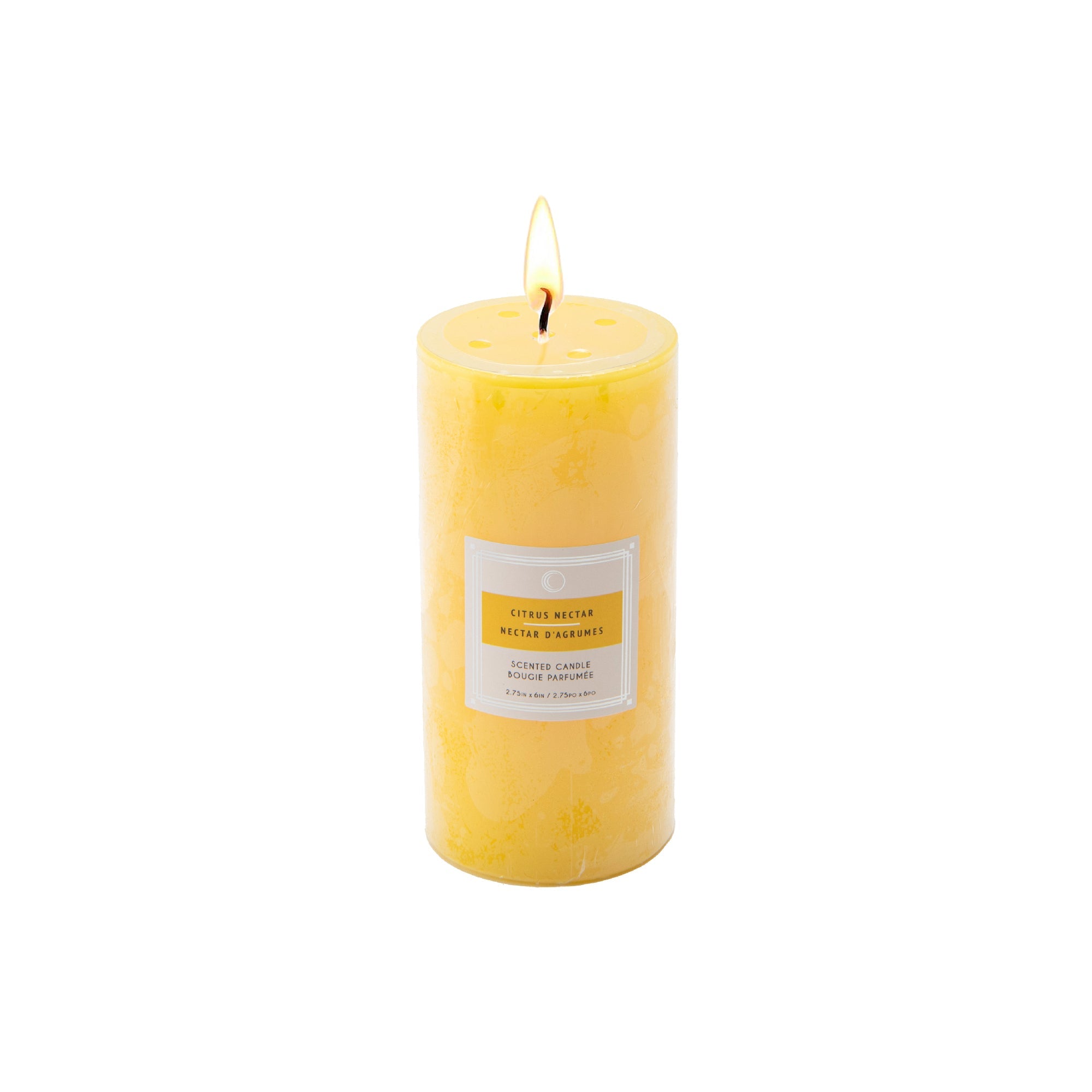 Citrus Nectar 2.75"x6" Scented Pillars, Set of 6, Home Fragrance, Aromatherapy