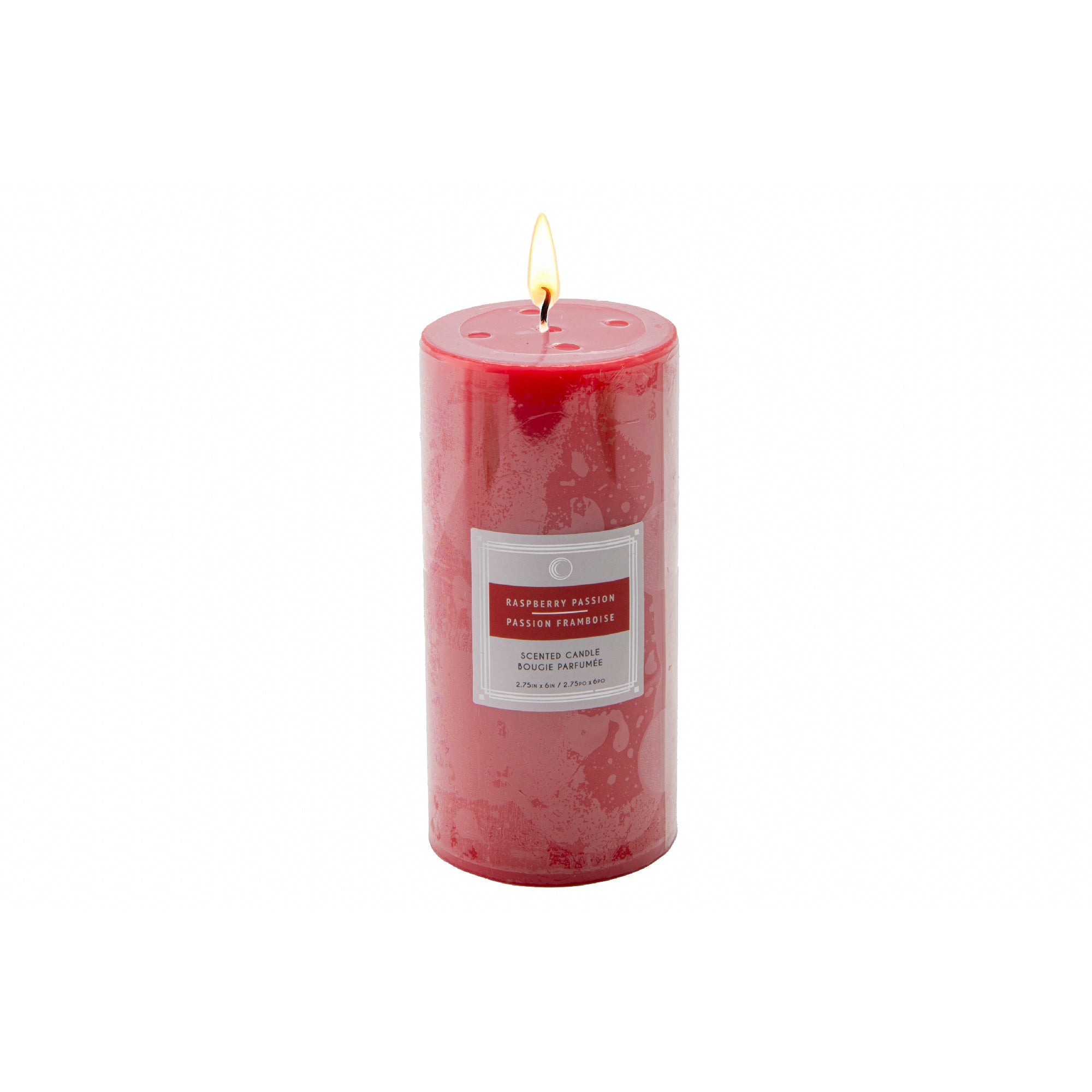 Raspberry Passion 2.75"x6" Scented Pillars, Set of 6, Home Fragrance, Aromatherapy