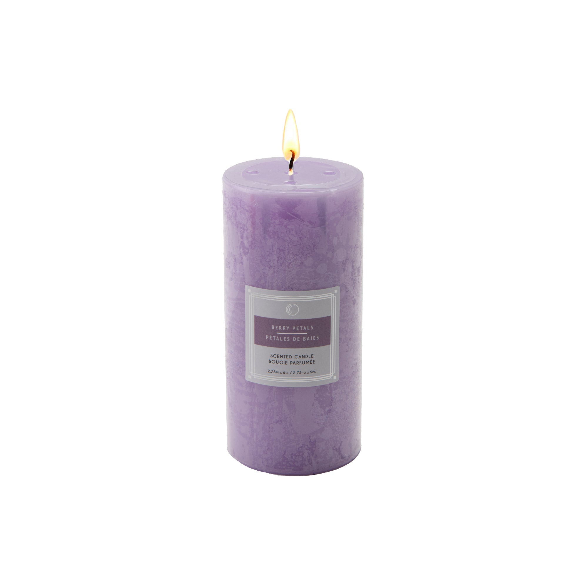 Berry Petals 2.75"x6" Scented Pillars, Set of 6, Home Fragrance, Aromatherapy