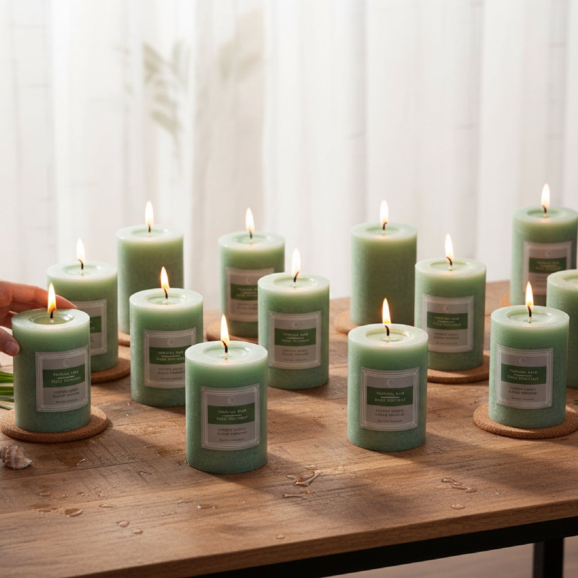 Tropical Rain 2.75"x6" Scented Pillars, Set of 6, Home Fragrance, Aromatherapy