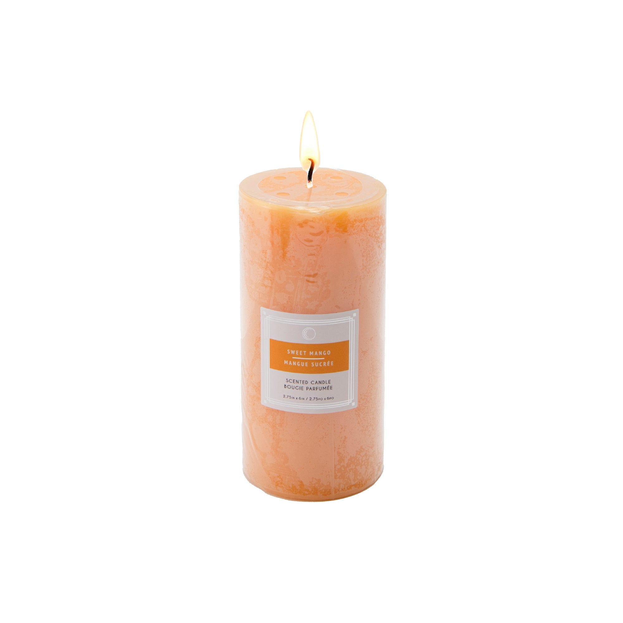 Sweet Mango 2.75"x6" Scented Pillars, Set of 6, Home Fragrance, Aromatherapy
